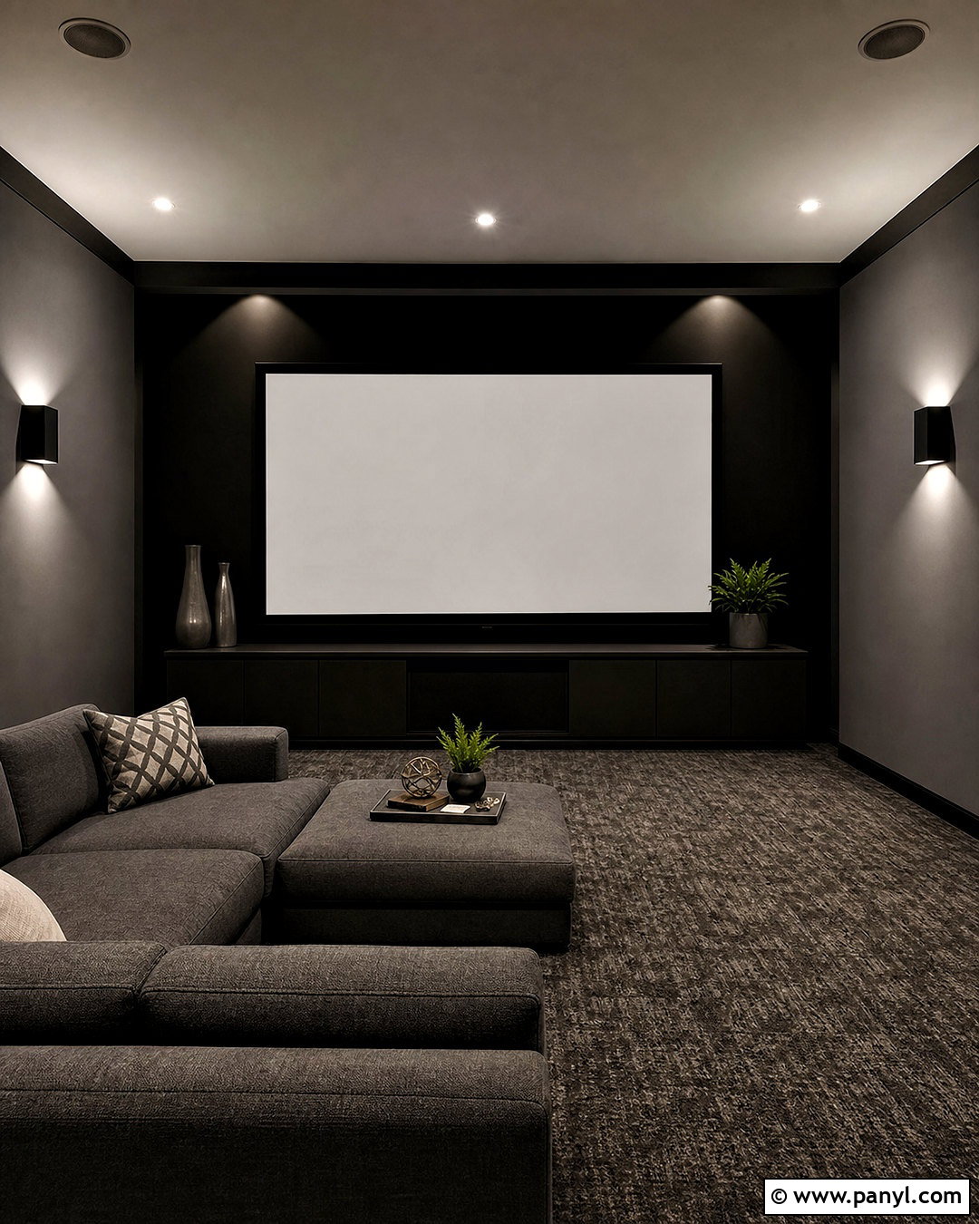 Tricorn Black Home Theater Wall - 20 tricorn black accent wall ideas