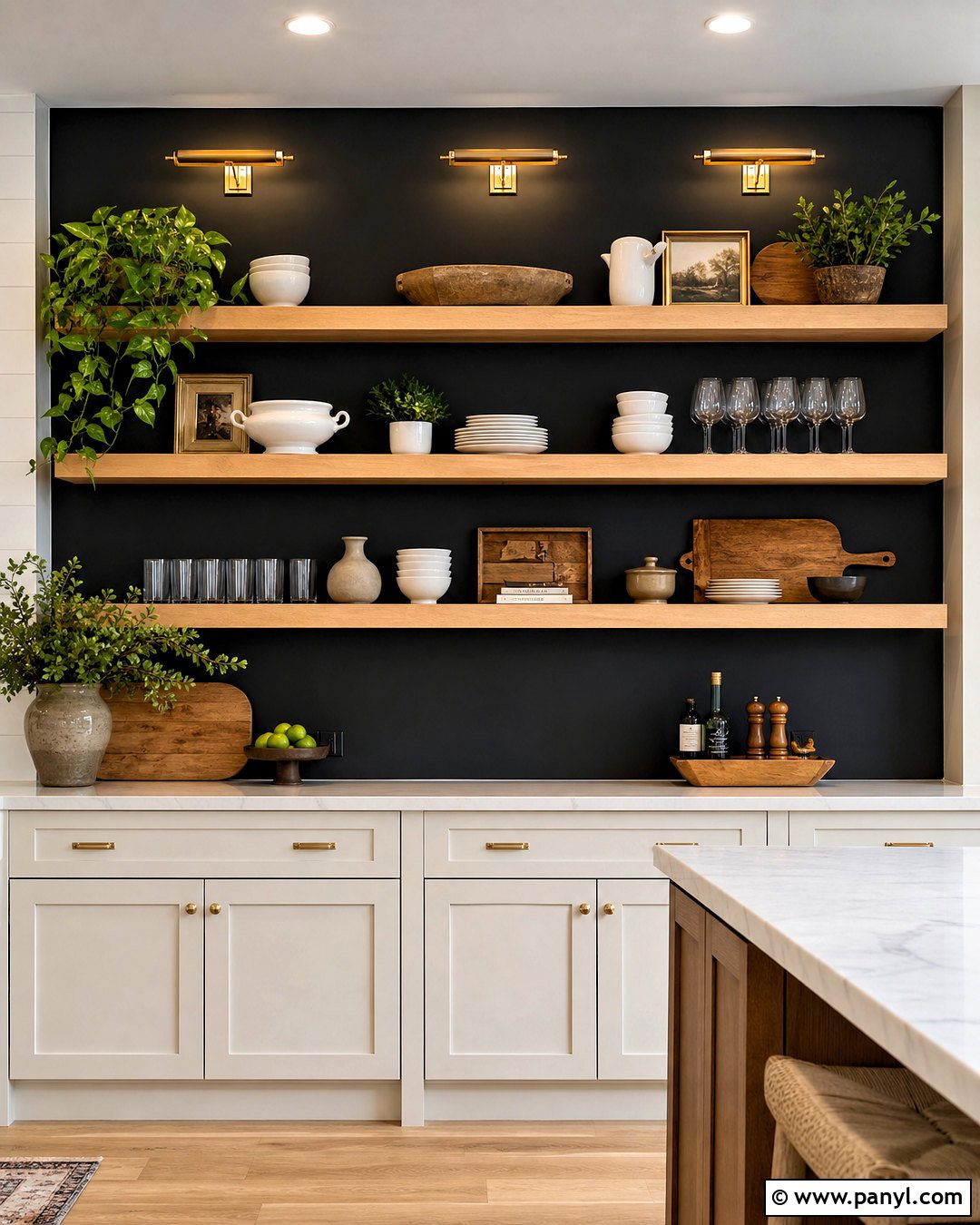 Tricorn Black Kitchen Shelf Wall - 20 tricorn black accent wall ideas