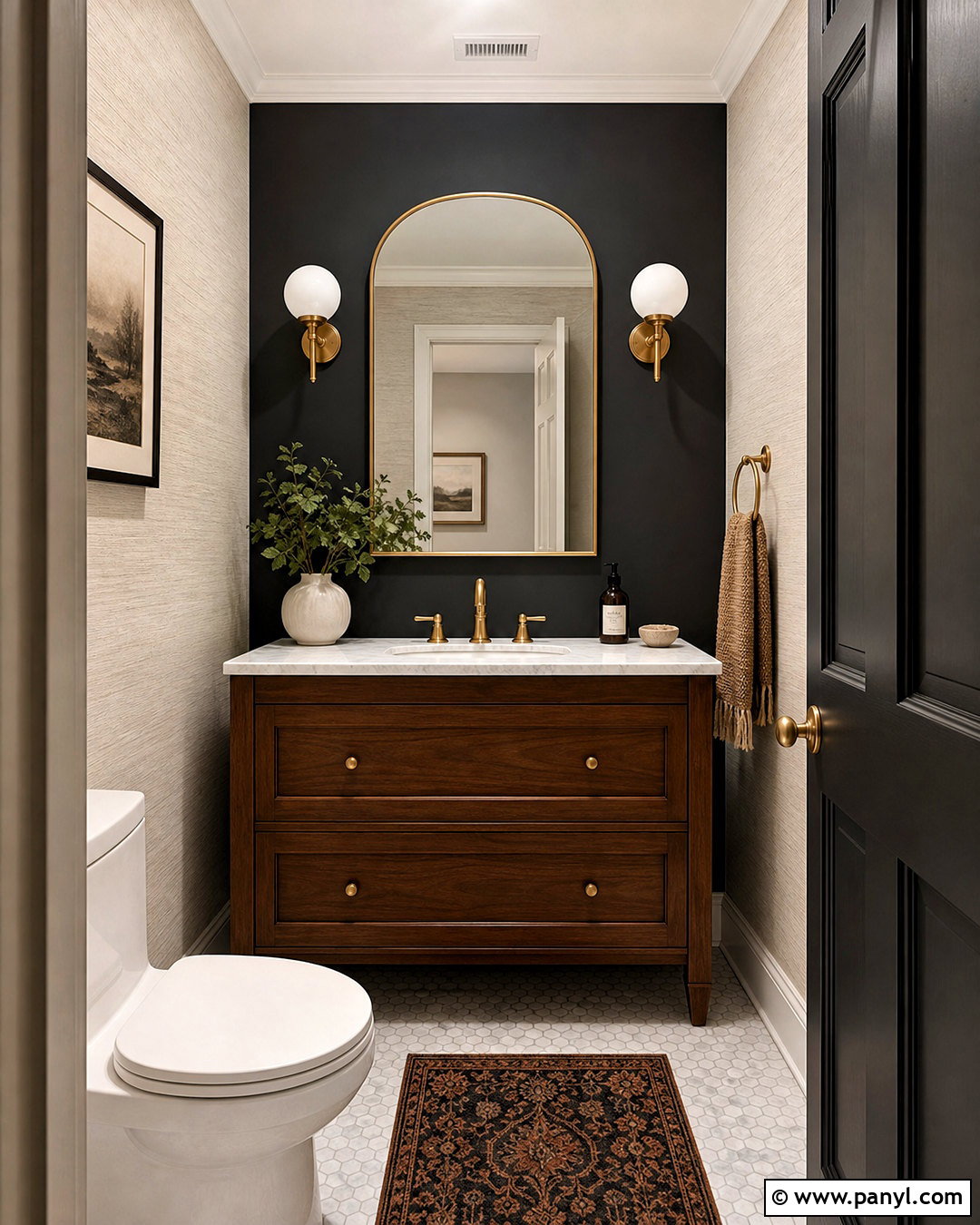 Tricorn Black Powder Room Wall - 20 tricorn black accent wall ideas