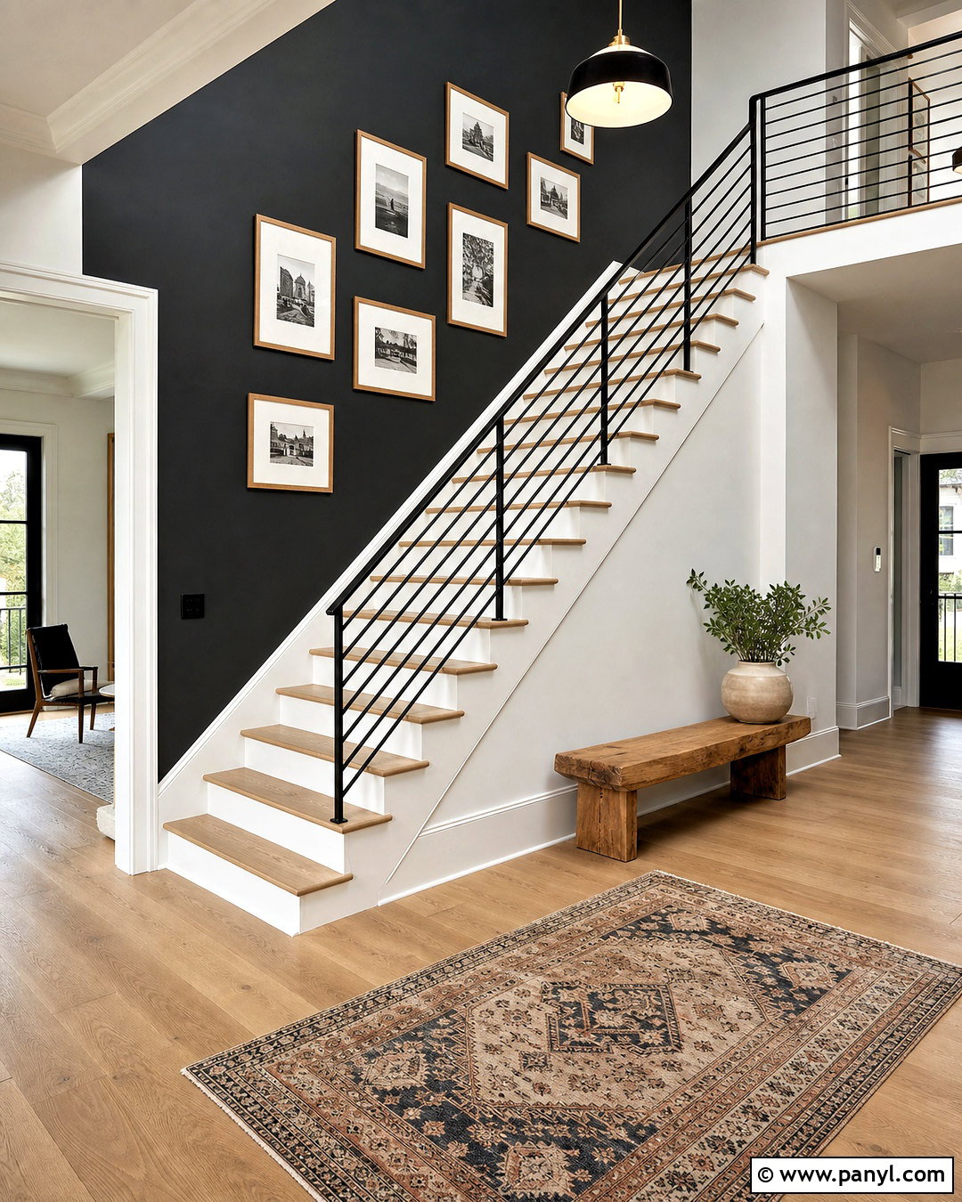 Tricorn Black Staircase Wall - 20 tricorn black accent wall ideas