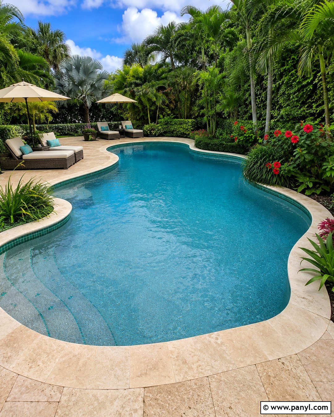 Tropical Breeze PebbleTec Pool - 20 pebble tech colors