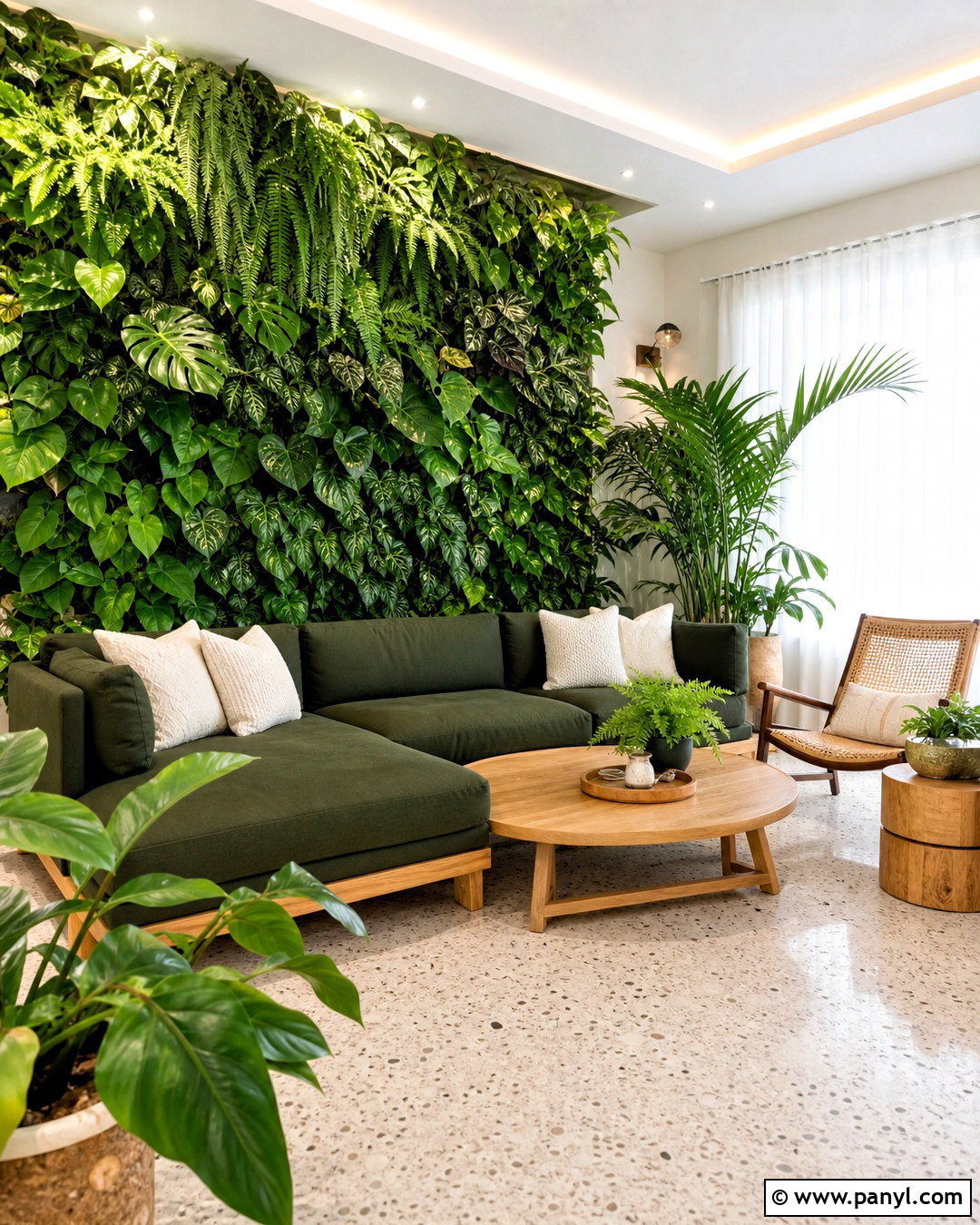 Tropical Green Wall - 20 indoor green wall design ideas
