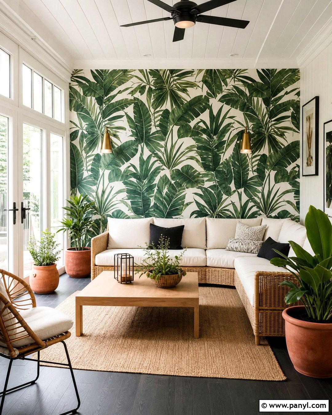 Tropical Green Wallpaper Accent Wall - 50 green accent wall ideas