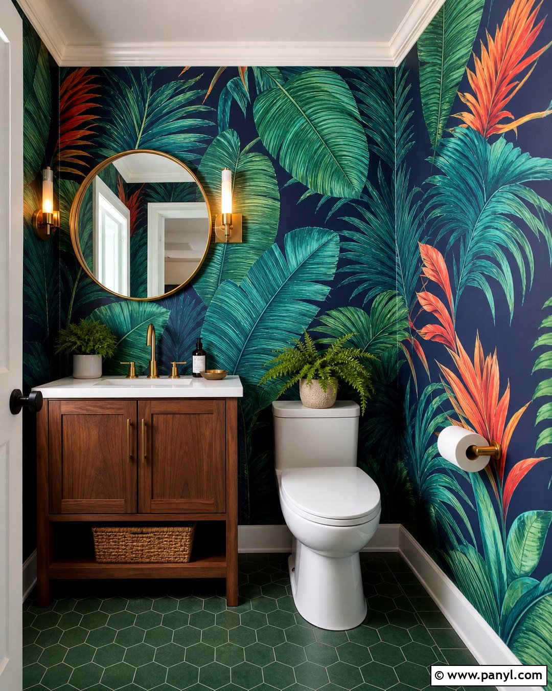 Tropical Powder Room Wallpaper - 25 Choose You Wallpaper Ideas