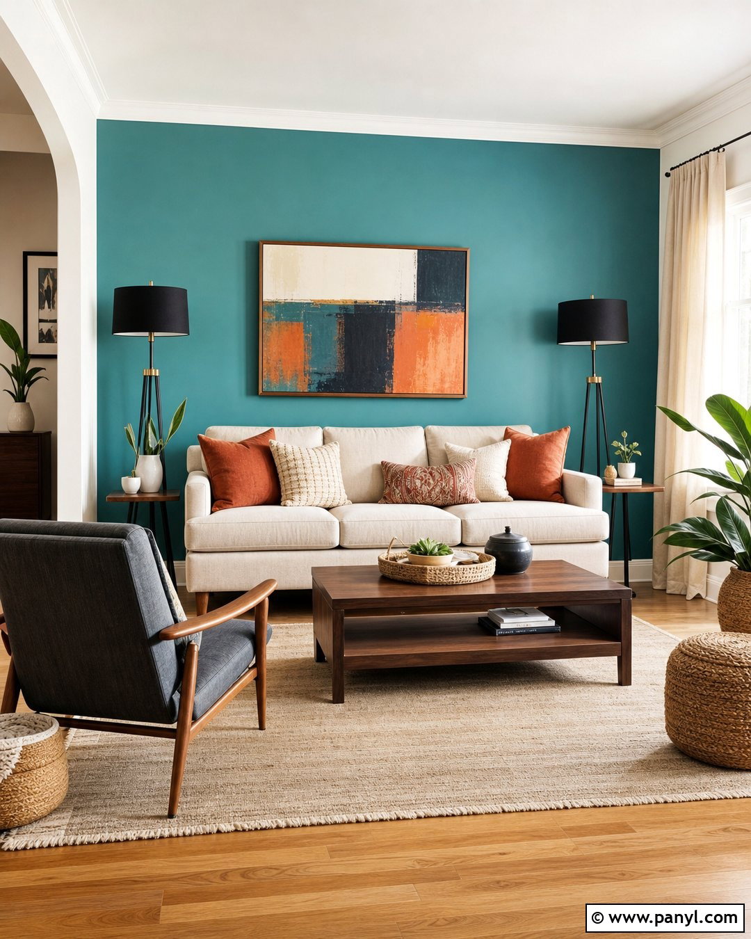 Turquoise Accent Wall Living Room - 30 turquoise accent wall ideas