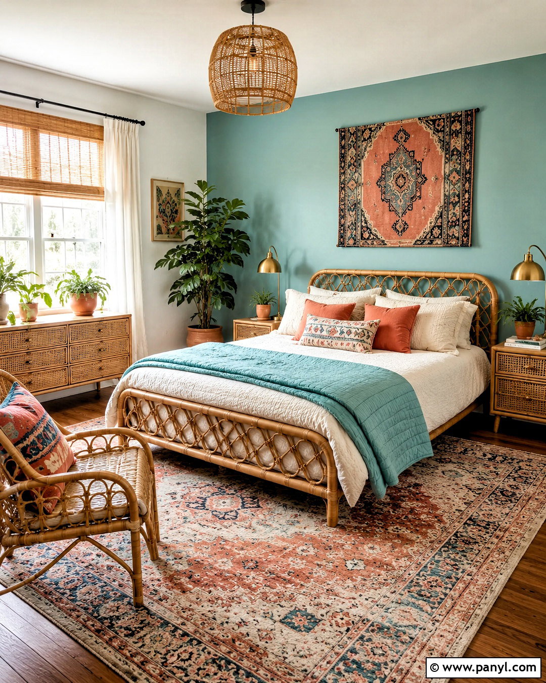 Turquoise And Coral Boho Bedroom - 20 boho bedroom color palettes