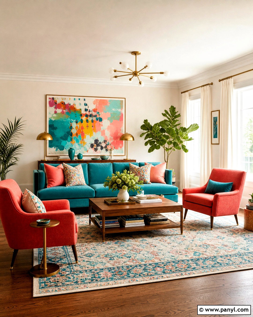 Turquoise And Coral Living Room - 20 turquoise interior design ideas