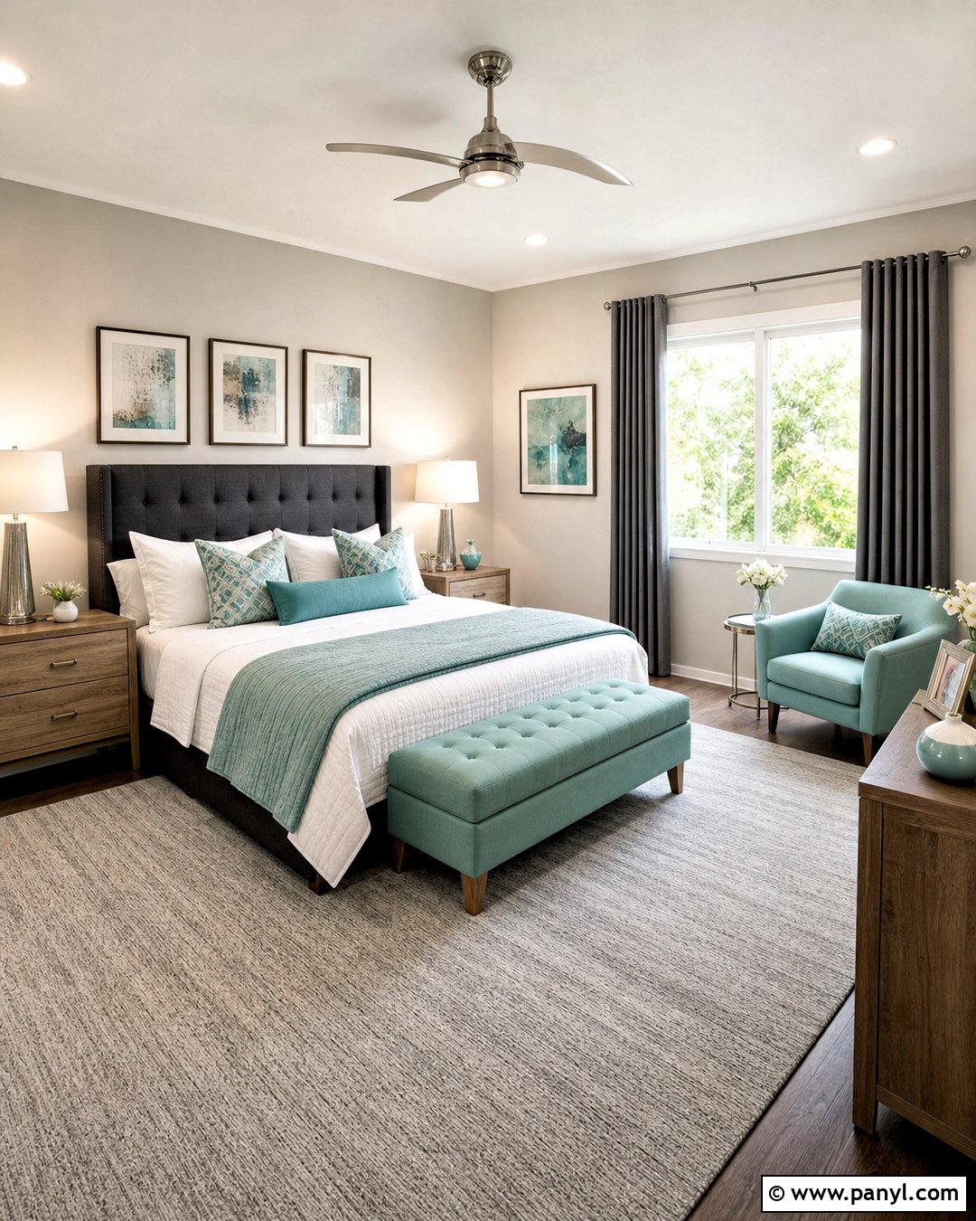 Turquoise And Gray Bedroom - 20 turquoise interior design ideas