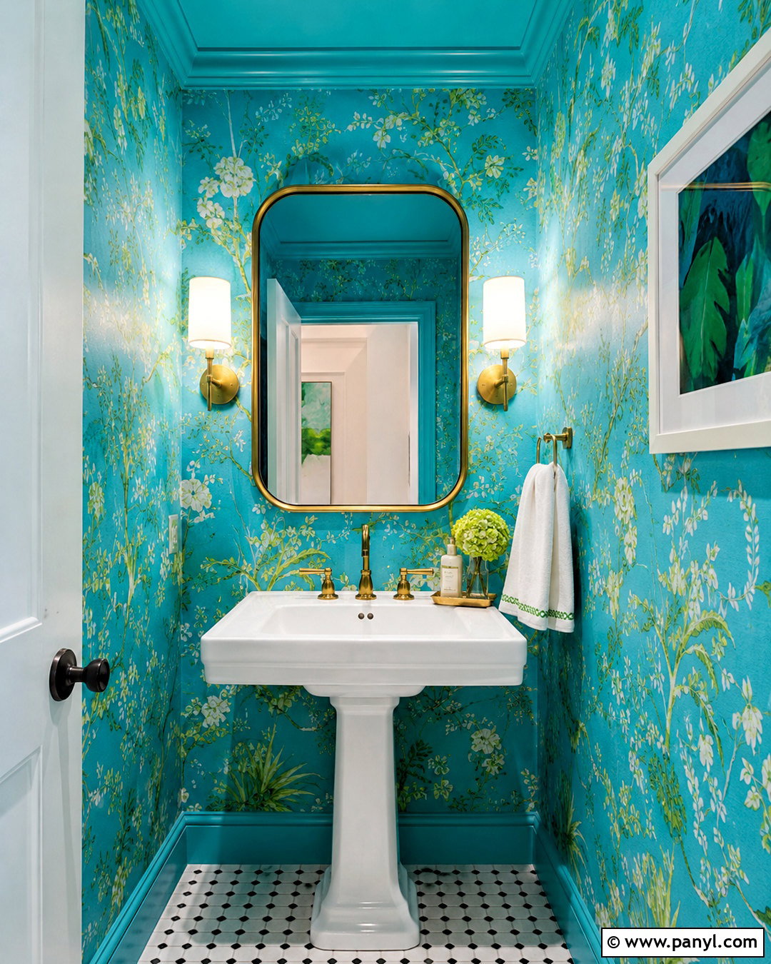 Turquoise And Lime Green Powder Room - 20 blue and green interior design ideas