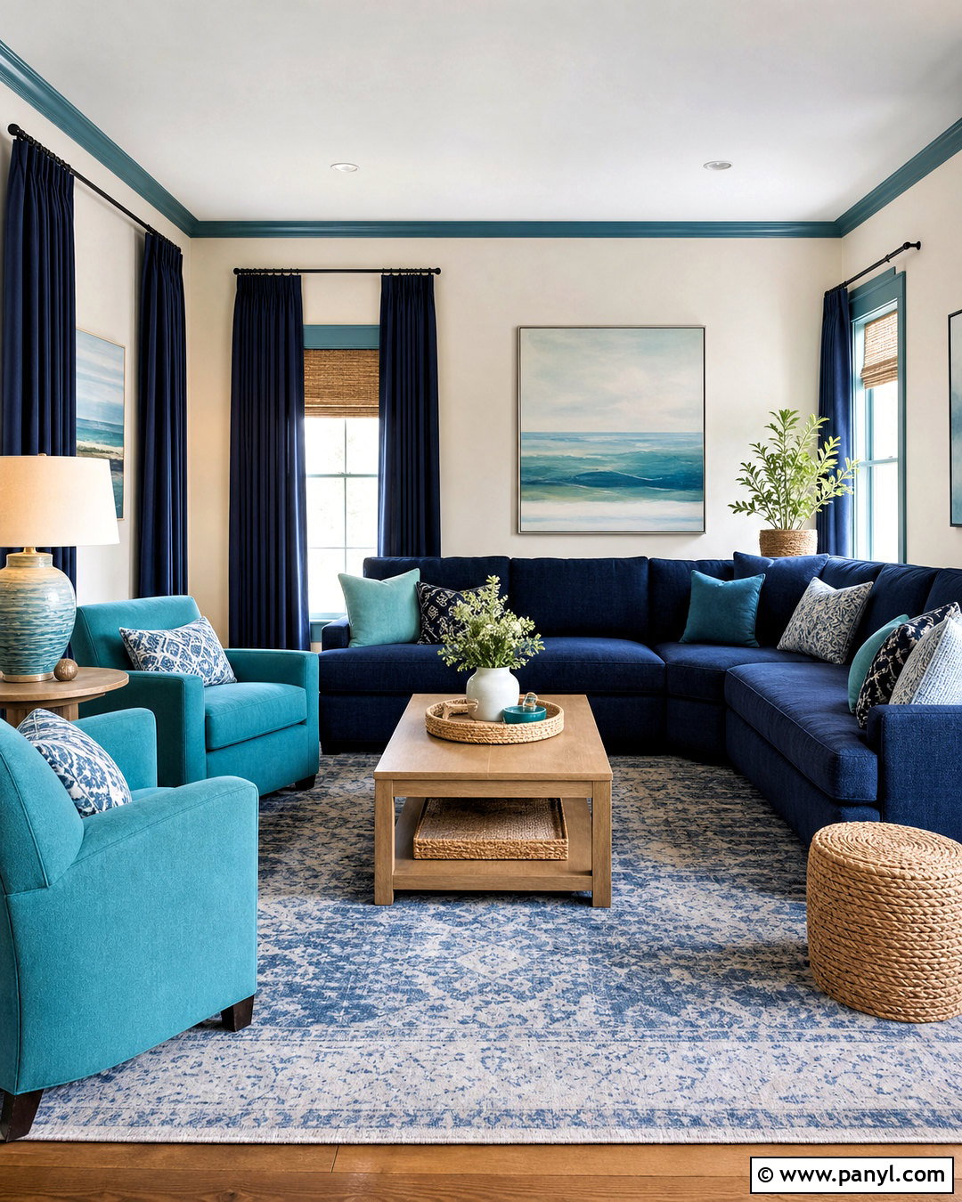 Turquoise And Navy Living Room - 20 turquoise living room ideas