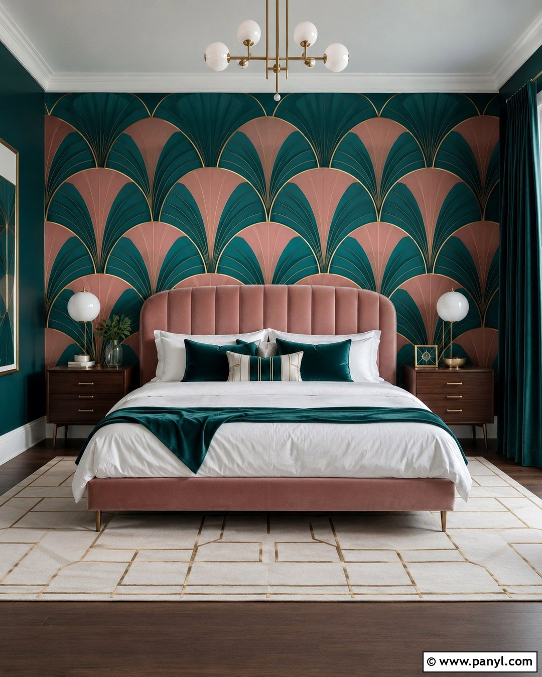 Turquoise And Pink Art Deco Wall - 20 Turquoise And Pink Wall Ideas