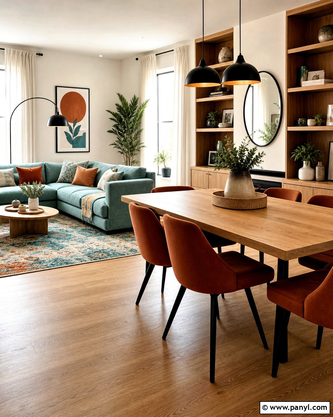 Turquoise And Terracotta Open Plan Room - 20 turquoise interior design ideas