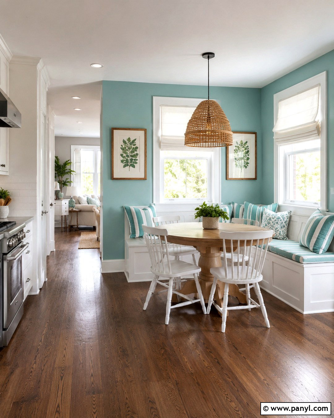 Turquoise And White Kitchen Breakfast Nook - 20 Turquoise And White Wall Paint Ideas
