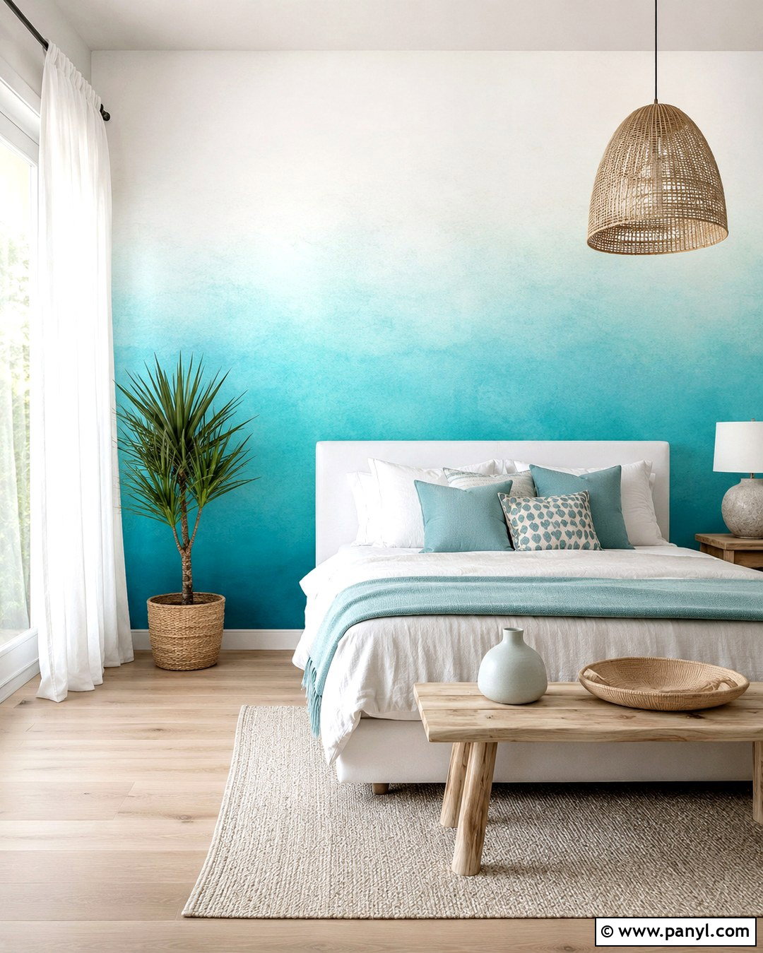 Turquoise And White Ombre Wall - 20 Turquoise And White Wall Paint Ideas