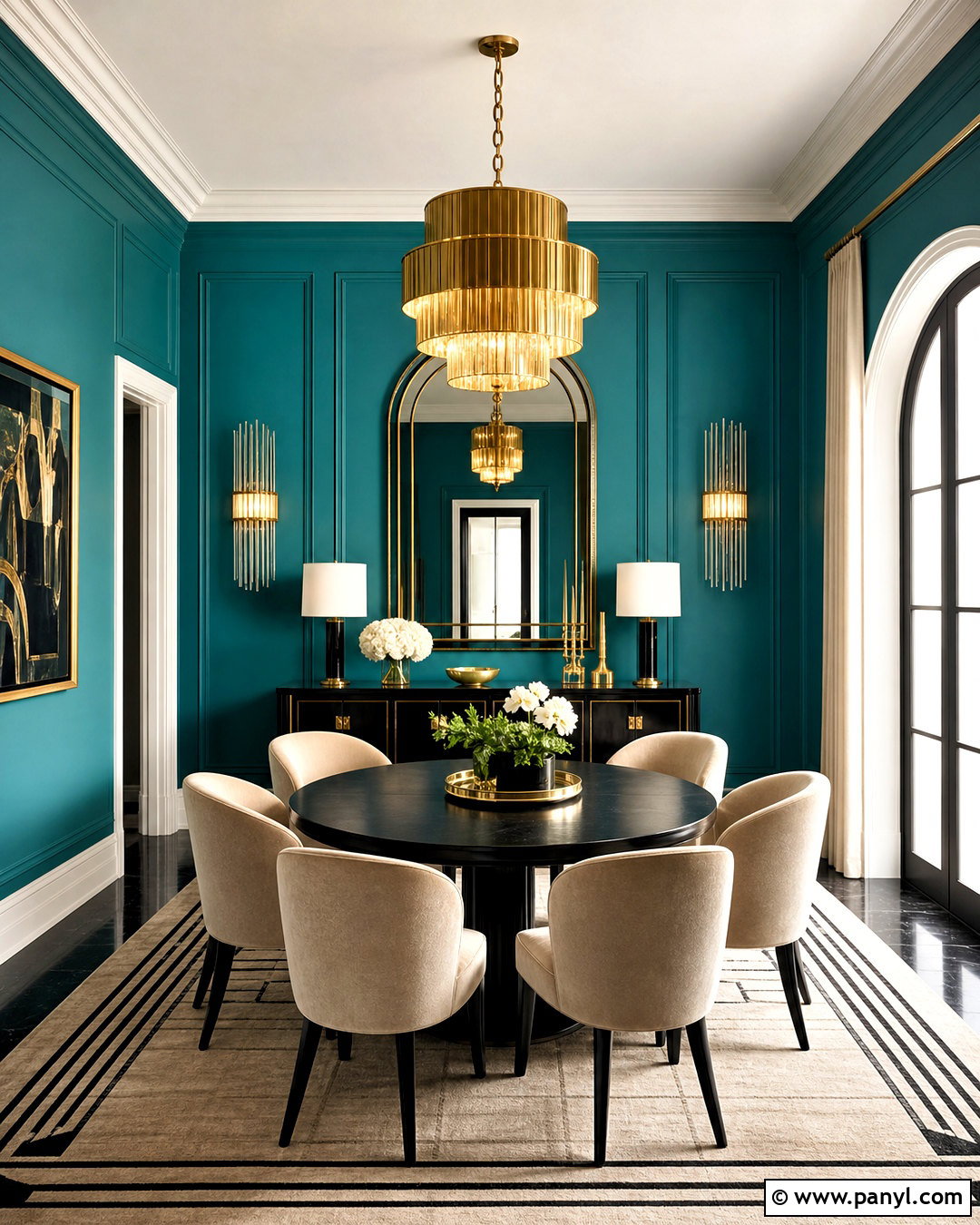 Turquoise Art Deco Dining Room - 20 turquoise interior design ideas