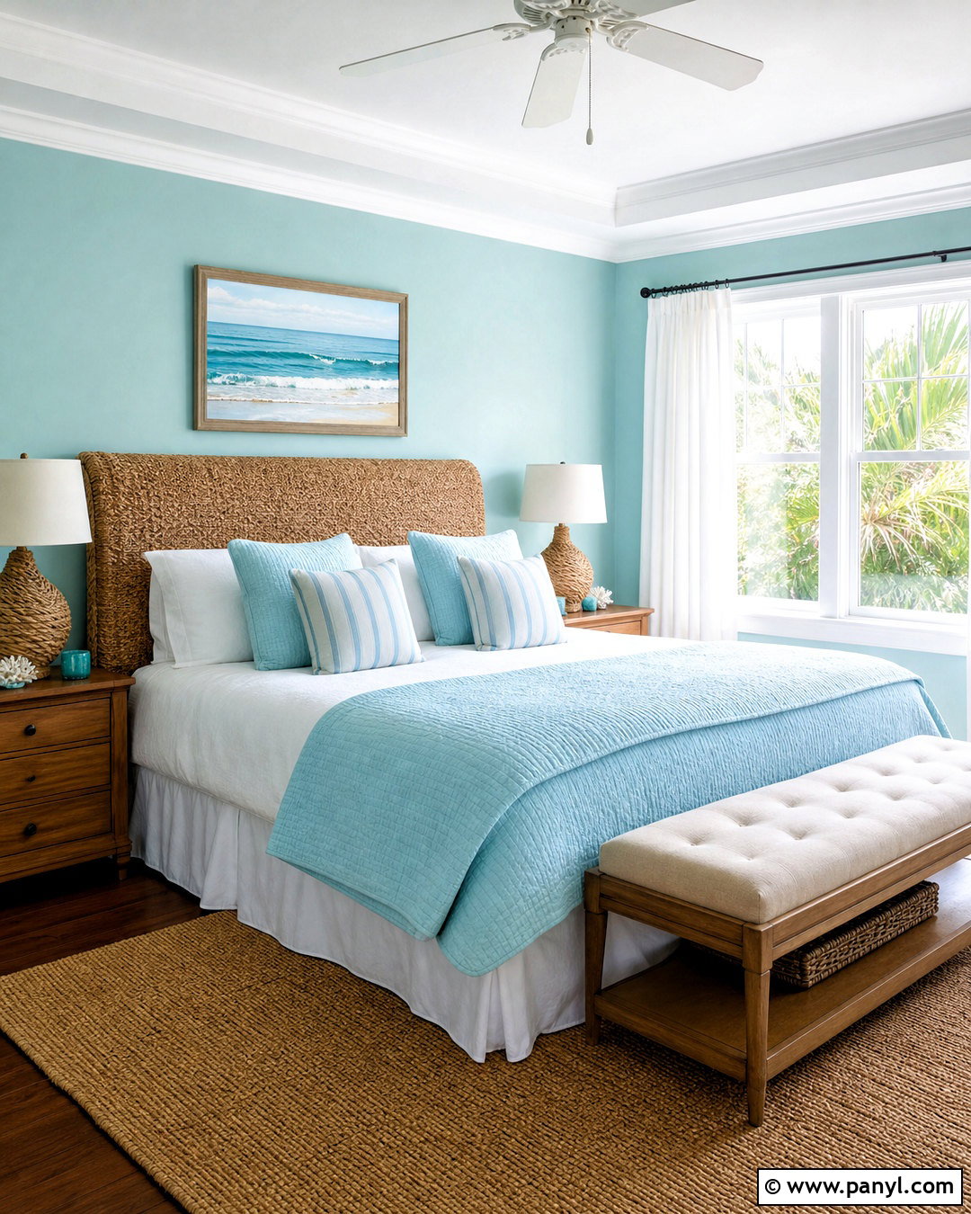 Turquoise Coastal Bedroom - 20 turquoise room bedroom ideas