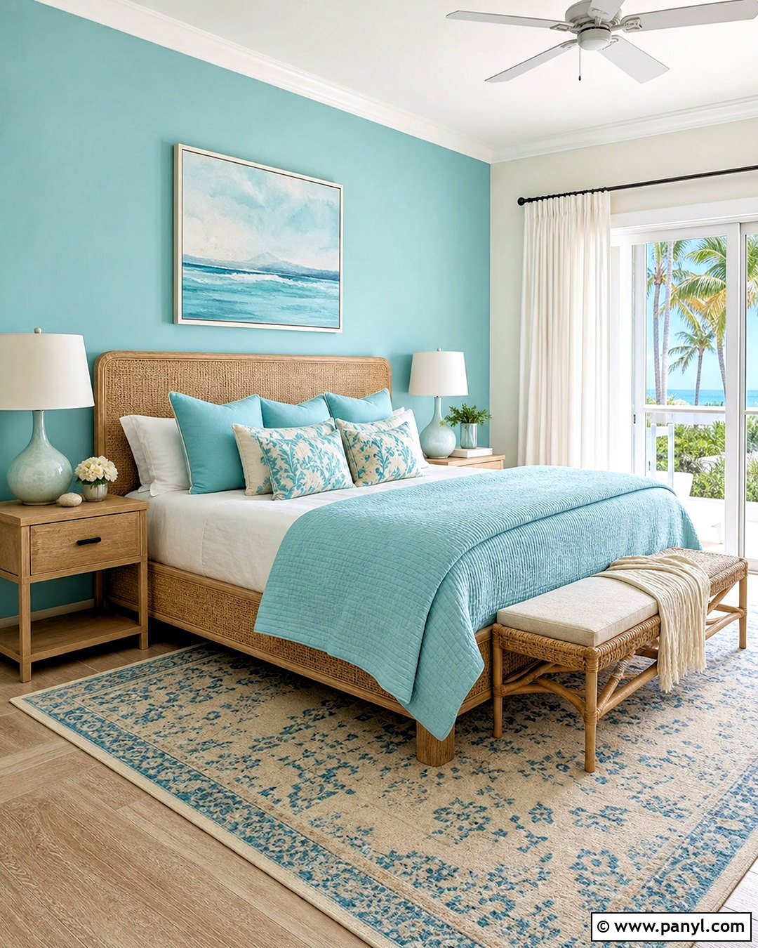 Turquoise Coastal Bedroom - 20 turquoise interior design ideas
