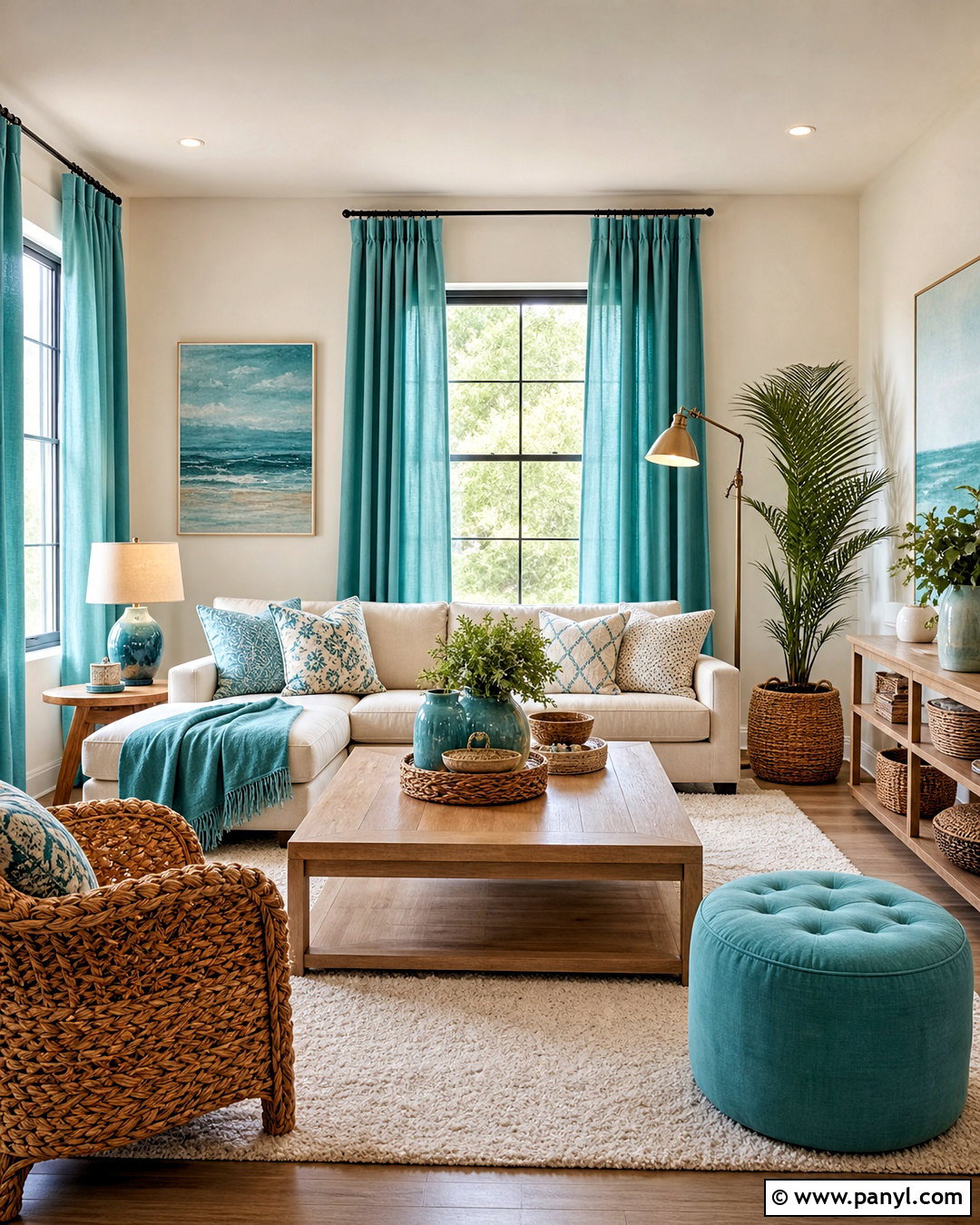 Turquoise Curtains Living Room - 20 turquoise living room ideas