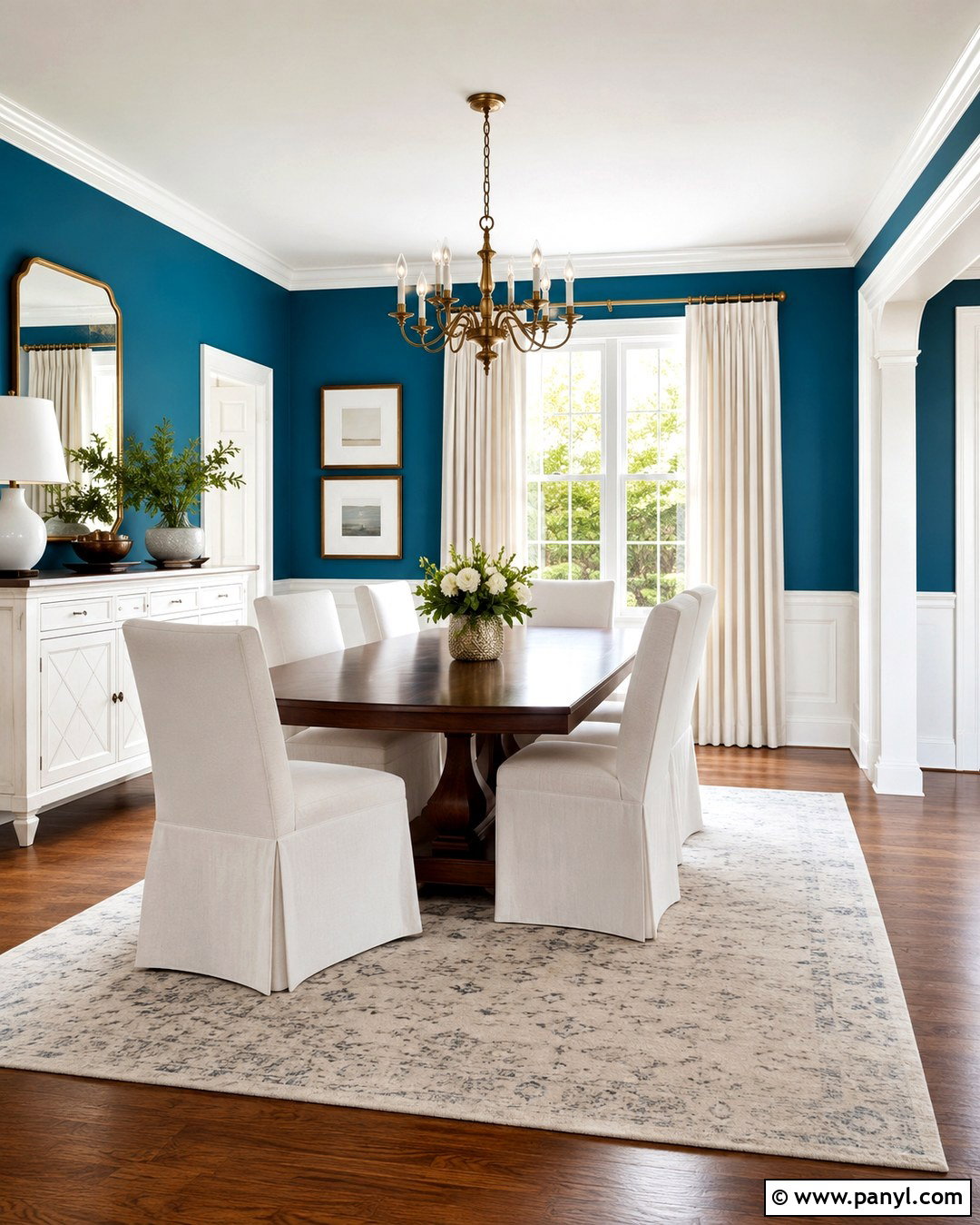 Turquoise Dining Room With White Ceiling - 20 Turquoise And White Wall Paint Ideas