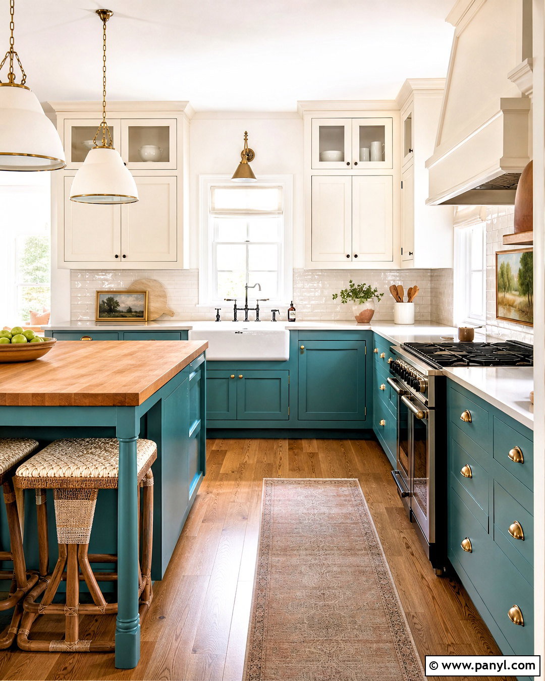 Turquoise Farmhouse Kitchen - 20 green blue kitchen ideas