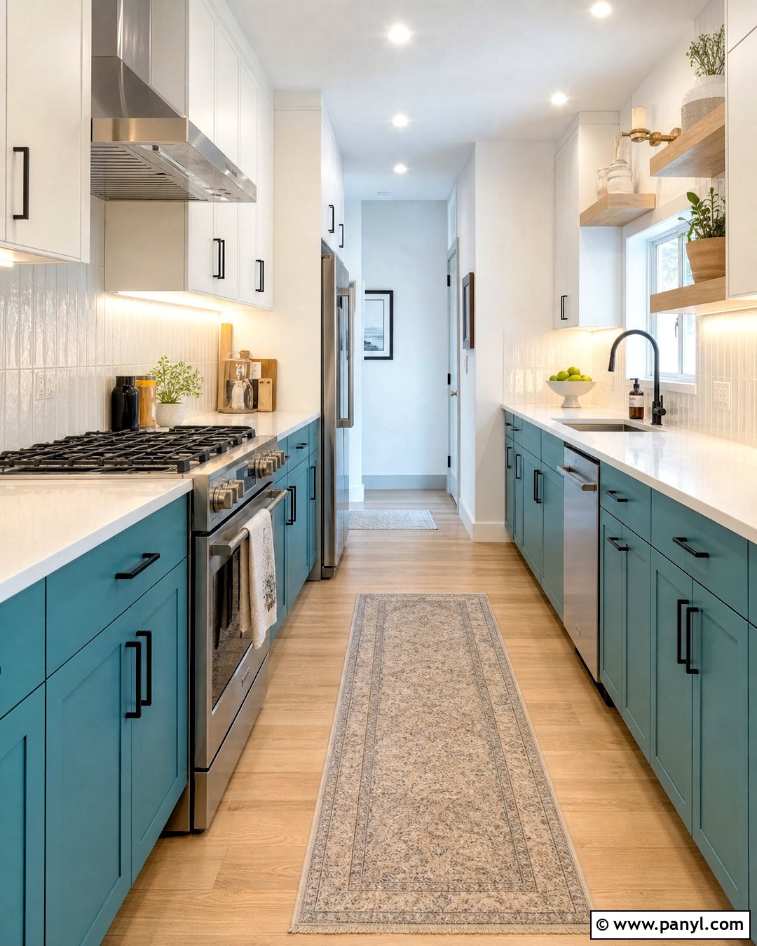 Turquoise Galley Kitchen - 20 turquoise kitchen ideas