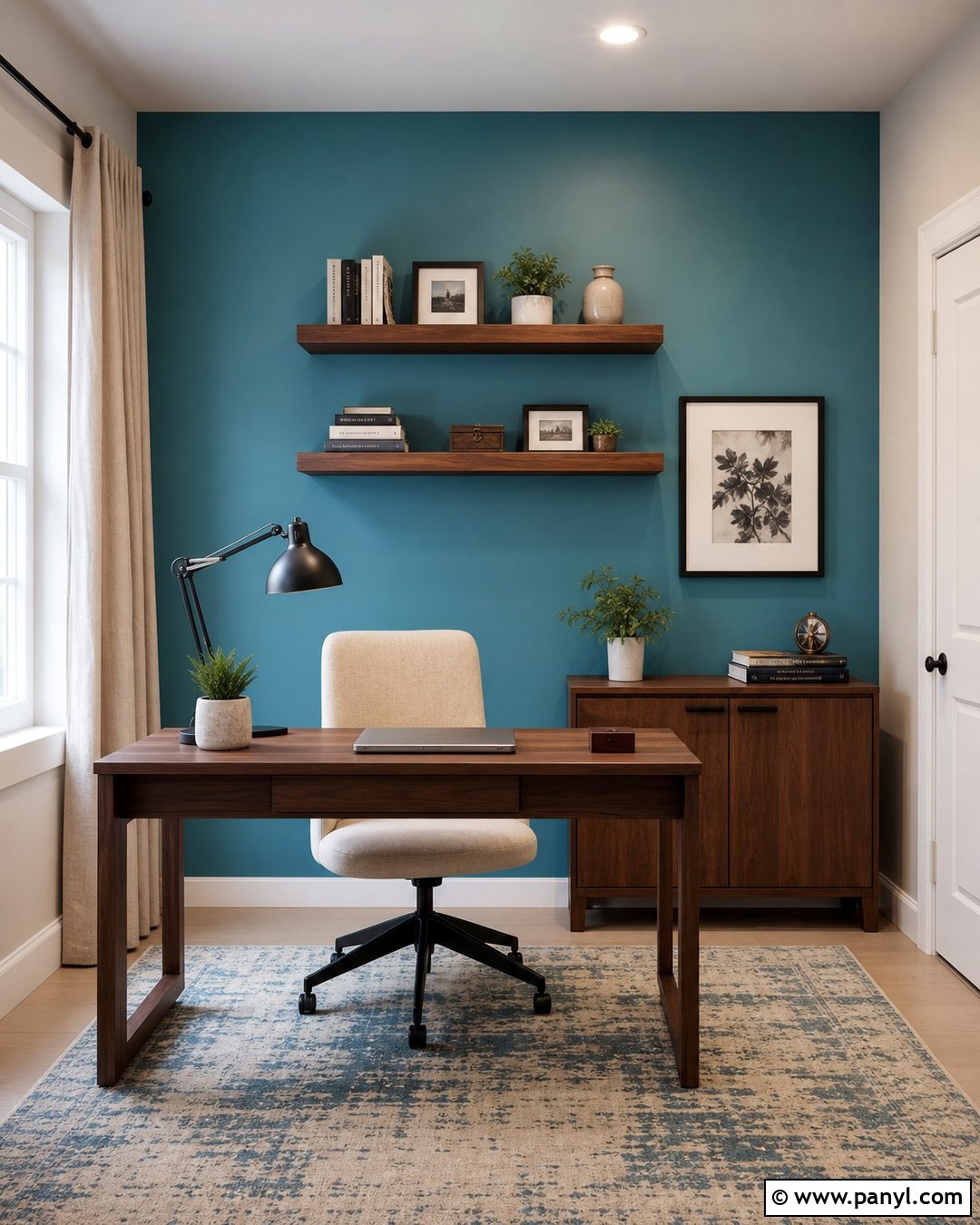 Turquoise Home Office Accent Wall - 30 turquoise accent wall ideas