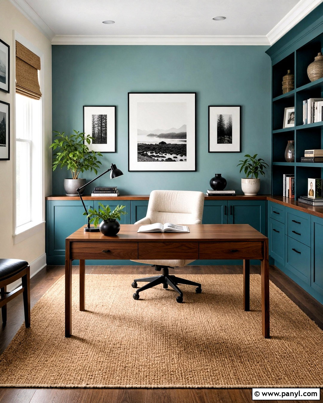Turquoise Home Office - 20 turquoise interior design ideas