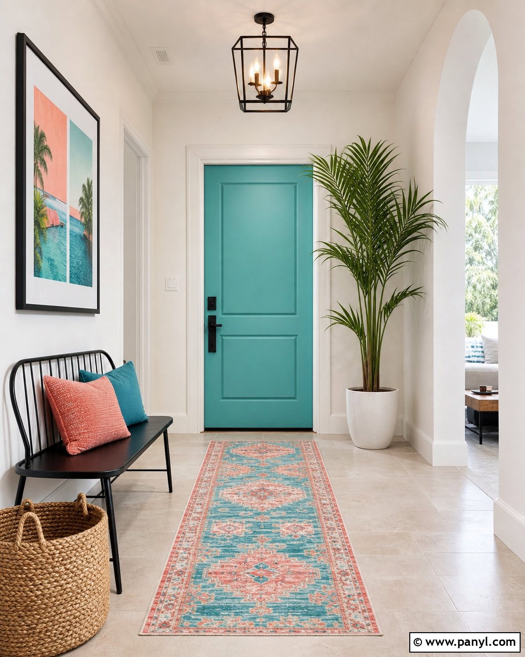 Turquoise Inside Front Door - 25 Inside Of Front Door Painted Ideas