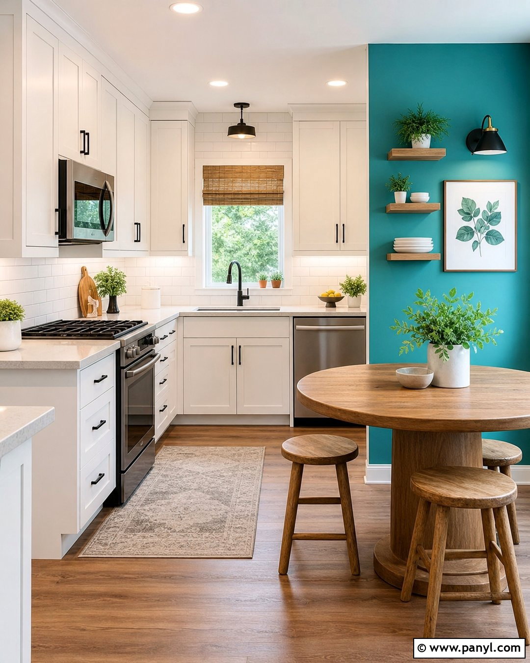 Turquoise Kitchen Accent Wall - 20 Bright Color Accent Wall Inspiration Ideas