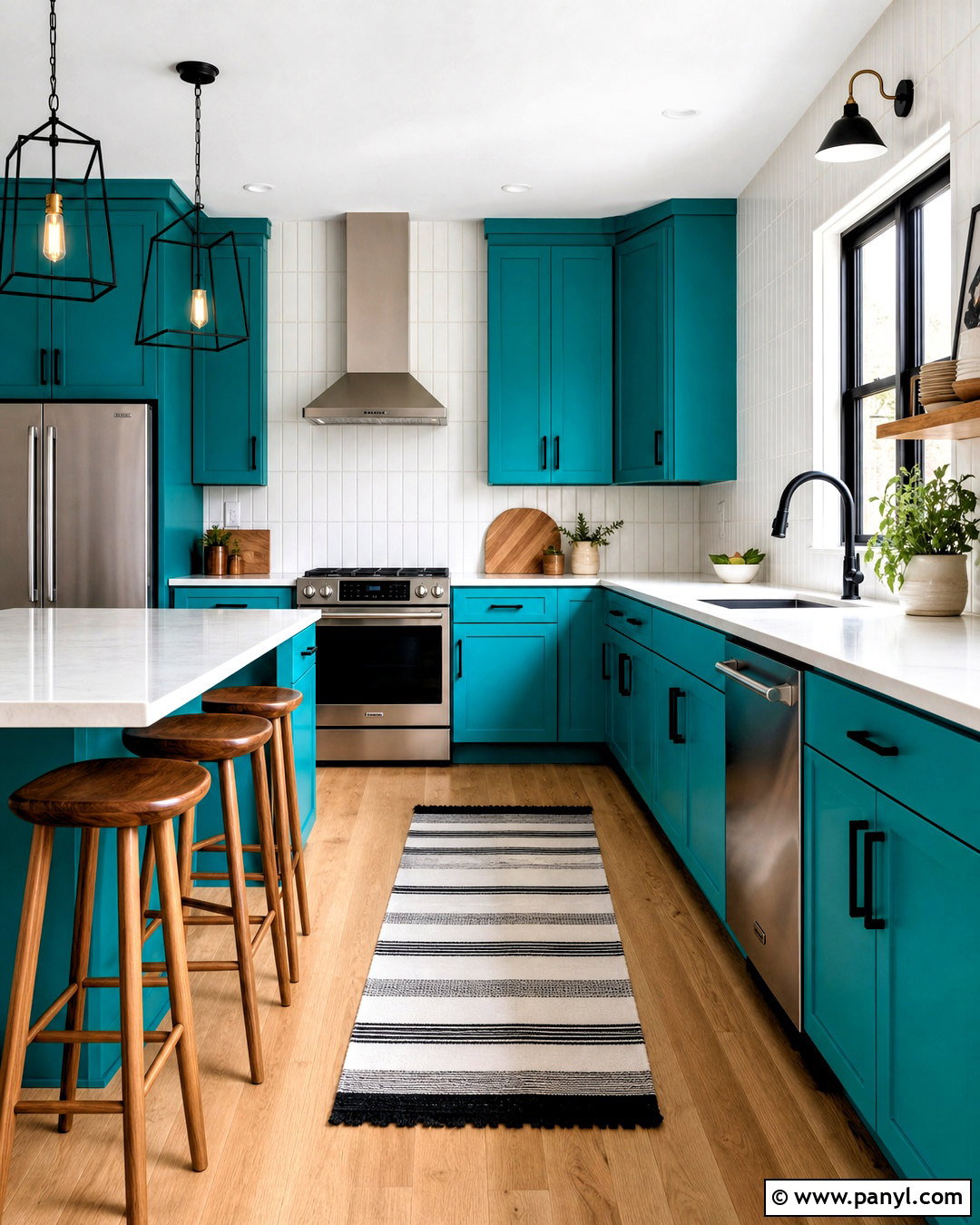 Turquoise Kitchen With Black Hardware - 20 turquoise kitchen ideas