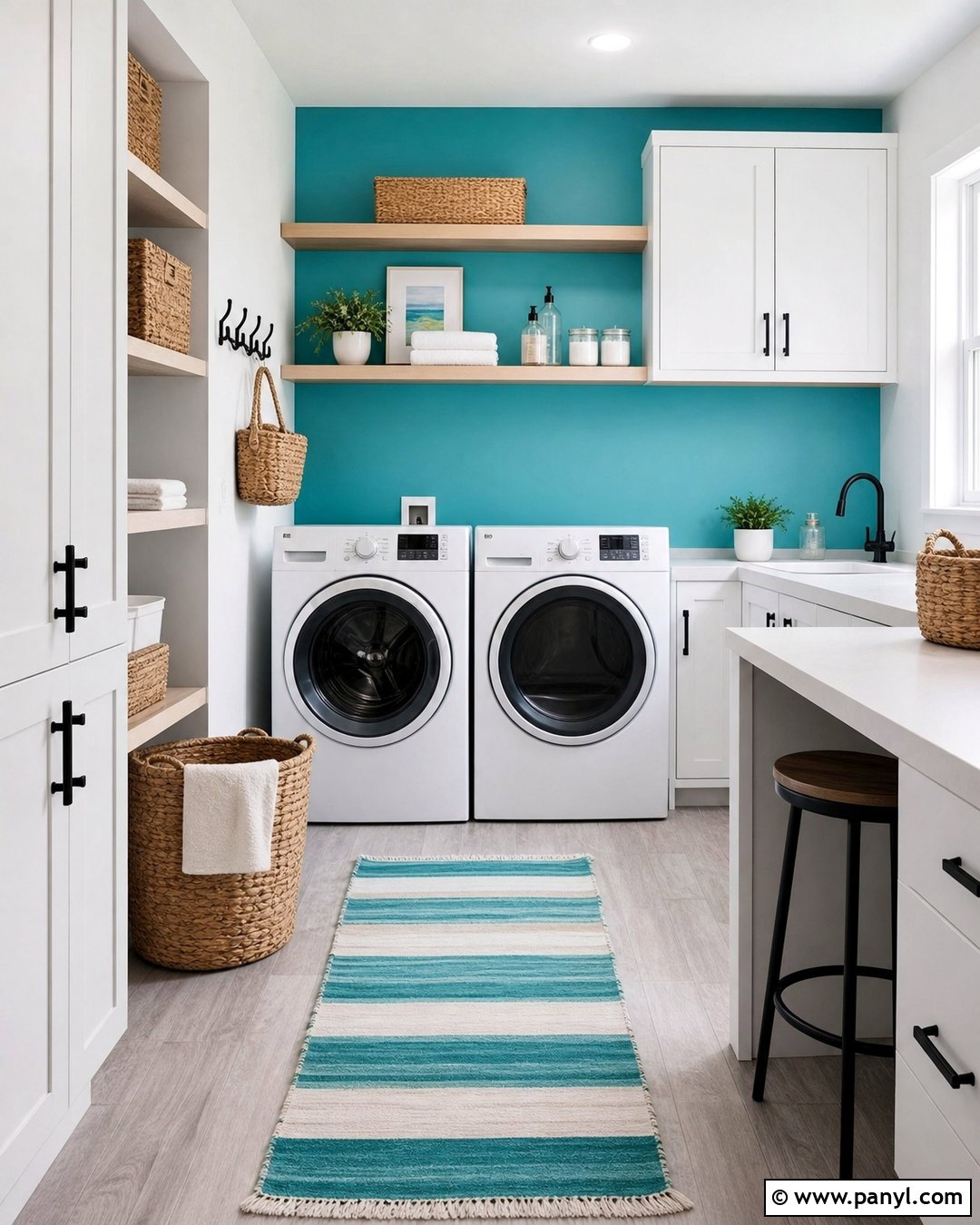 Turquoise Laundry Room Accent Wall - 30 turquoise accent wall ideas