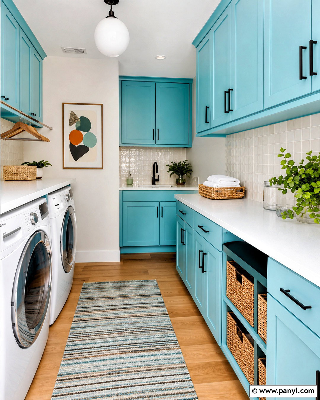 Turquoise Laundry Room - 20 bold paint colors