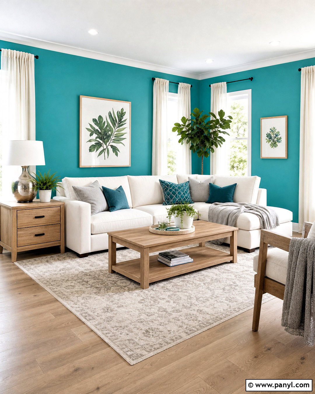 Turquoise Living Room With White Sofa - 20 turquoise living room ideas