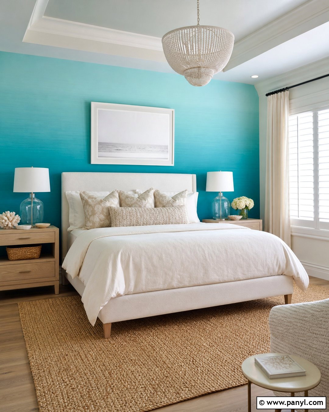 Turquoise Ombre Accent Wall - 30 turquoise accent wall ideas
