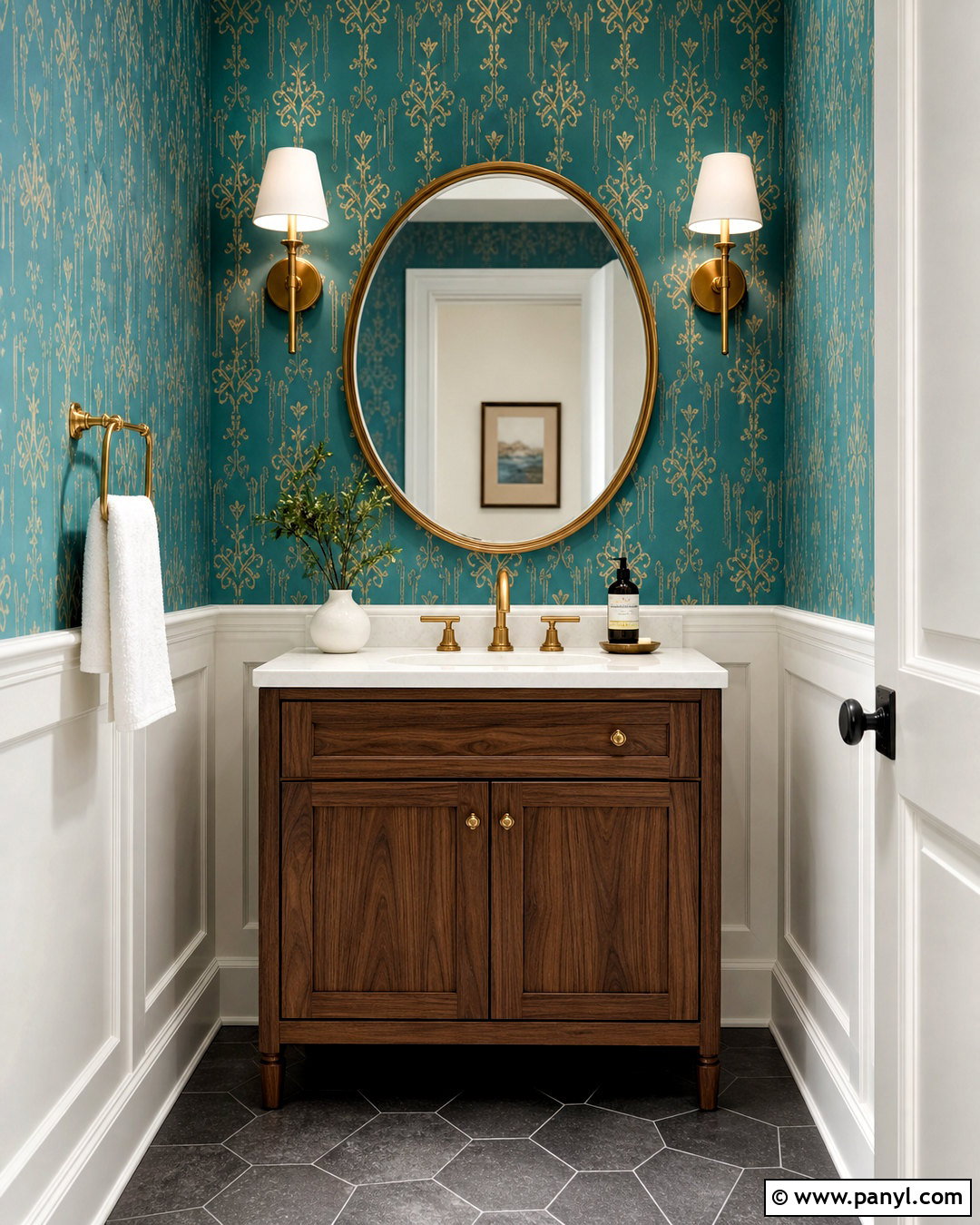 Turquoise Powder Room - 20 turquoise interior design ideas