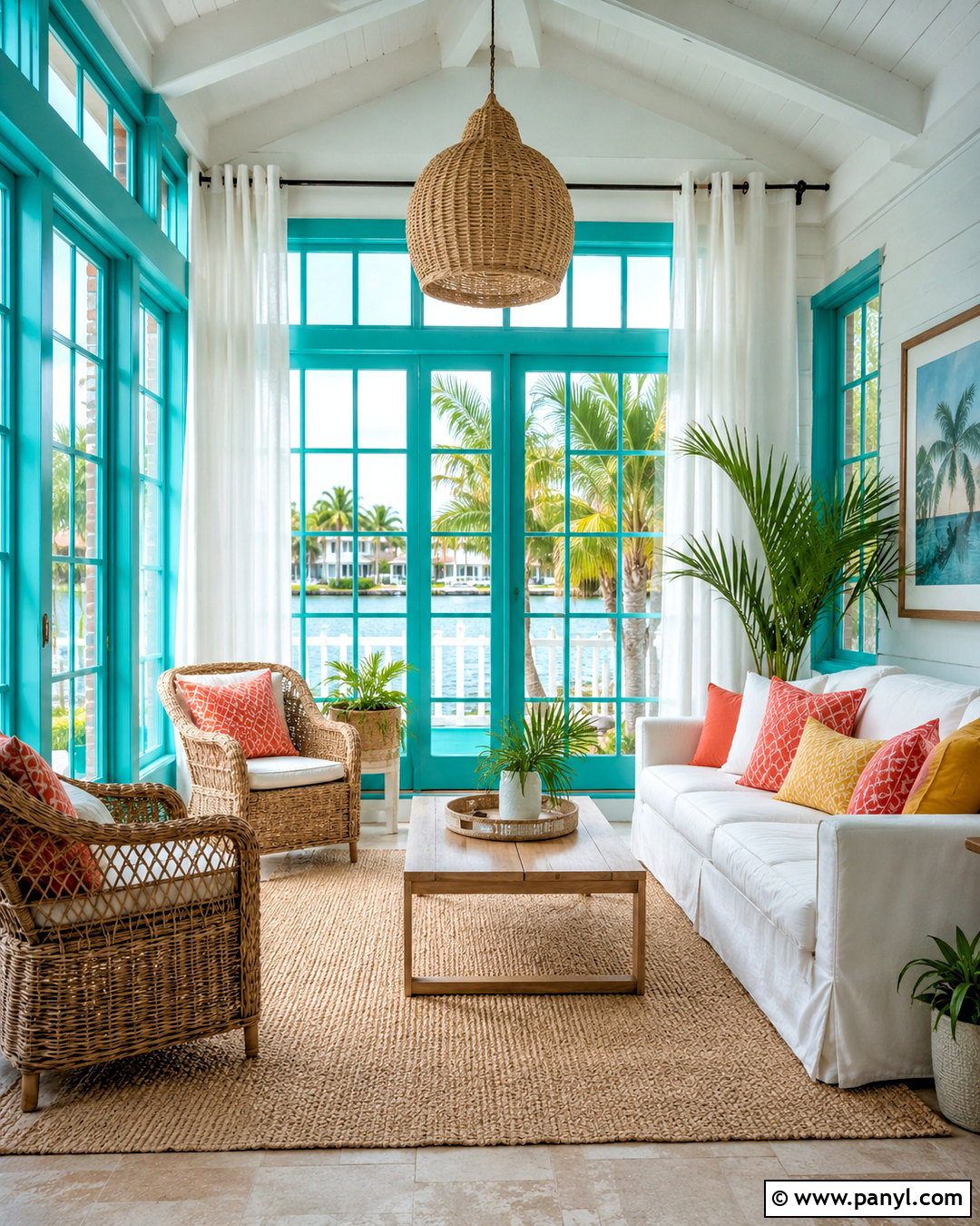 Turquoise Sunroom - 20 bright room colors