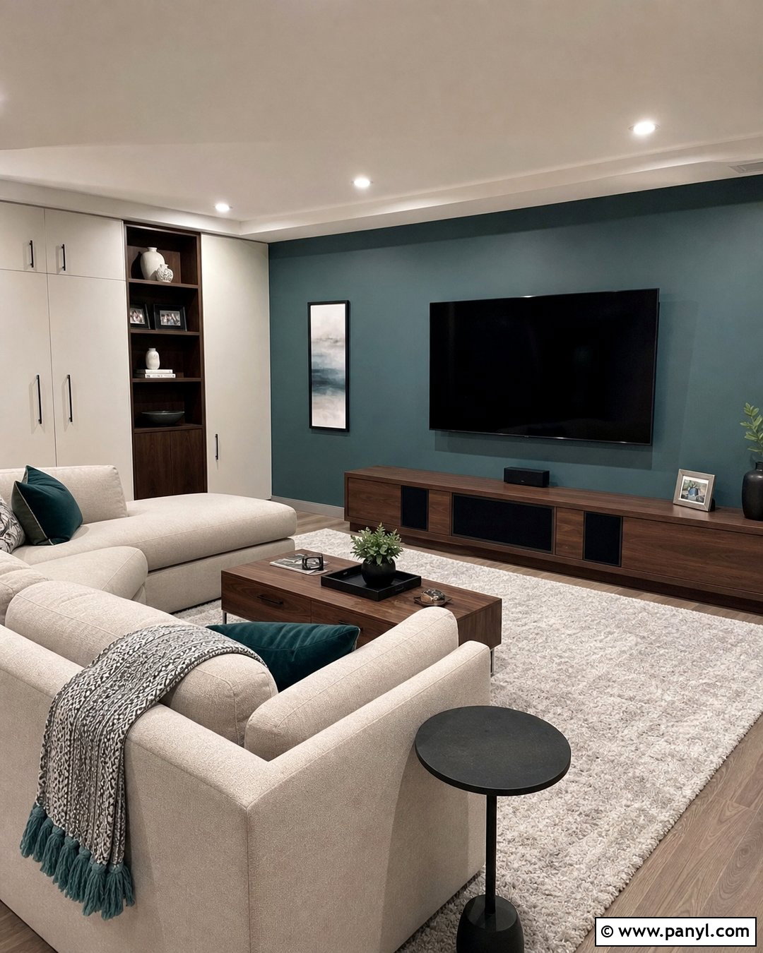 Turquoise TV Accent Wall - 30 turquoise accent wall ideas