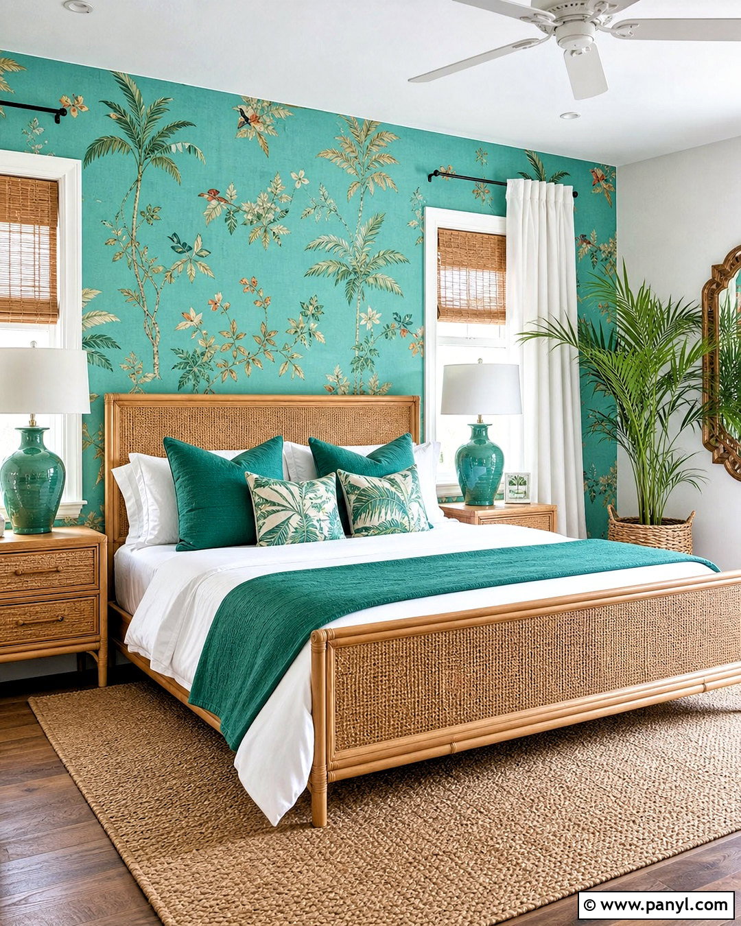 Turquoise Tropical Bedroom - 20 turquoise room bedroom ideas