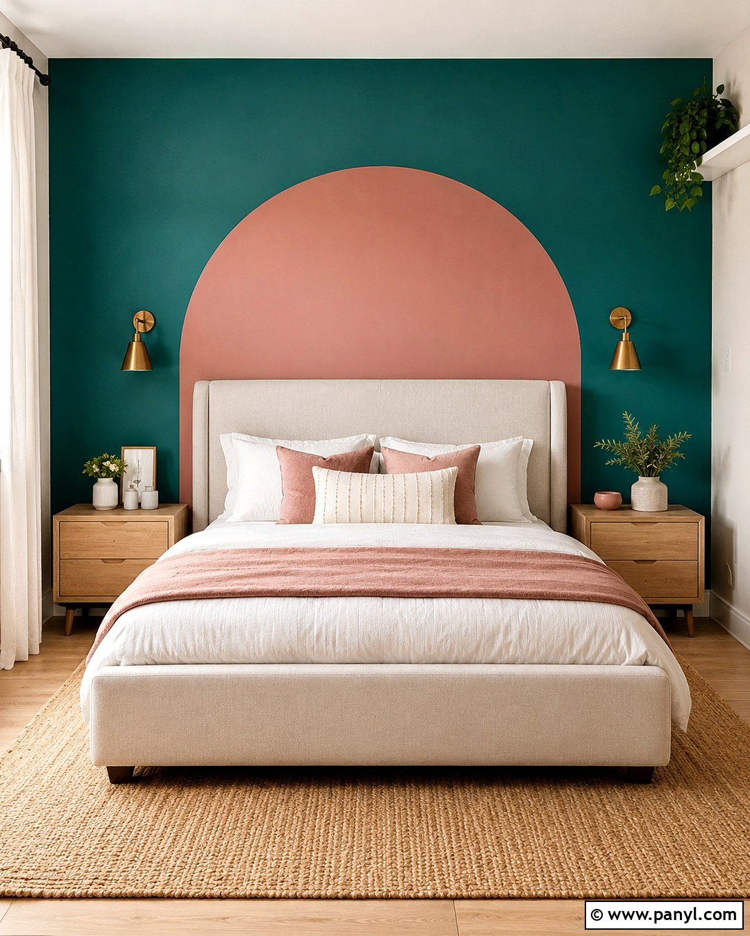 Turquoise Wall With Pink Painted Arch - 20 Turquoise And Pink Wall Ideas
