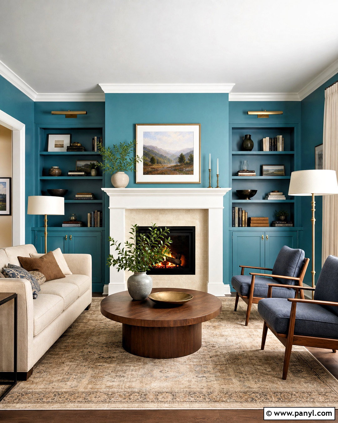 Turquoise Walls With Fireplace - 20 turquoise walls living room ideas