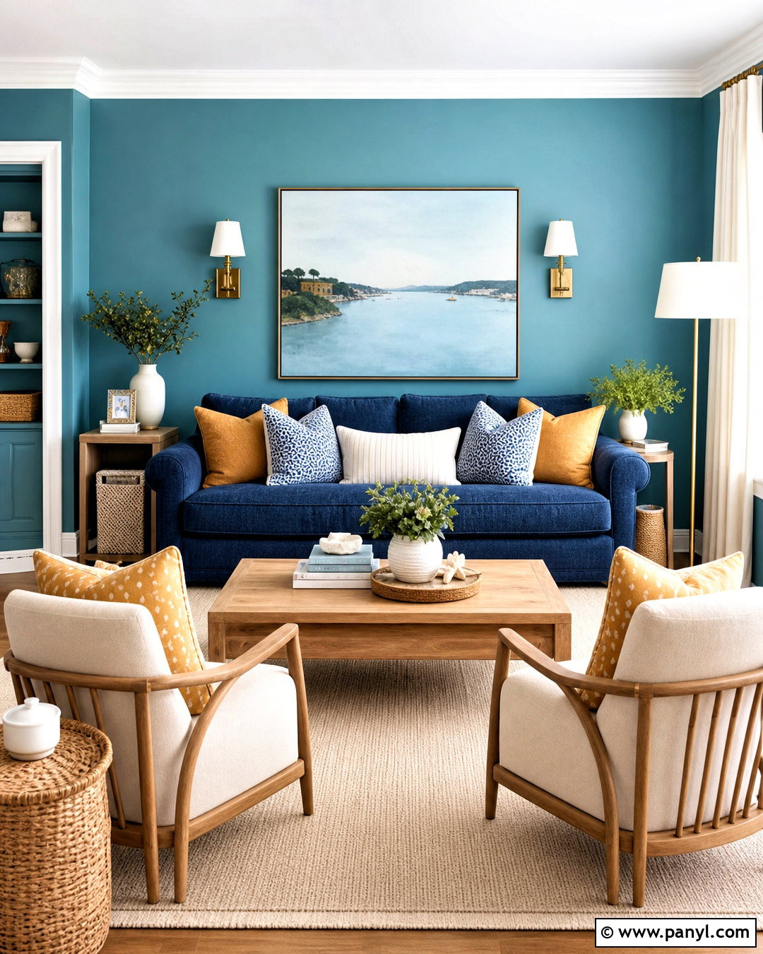 Turquoise Walls With Navy Furniture - 20 turquoise walls living room ideas