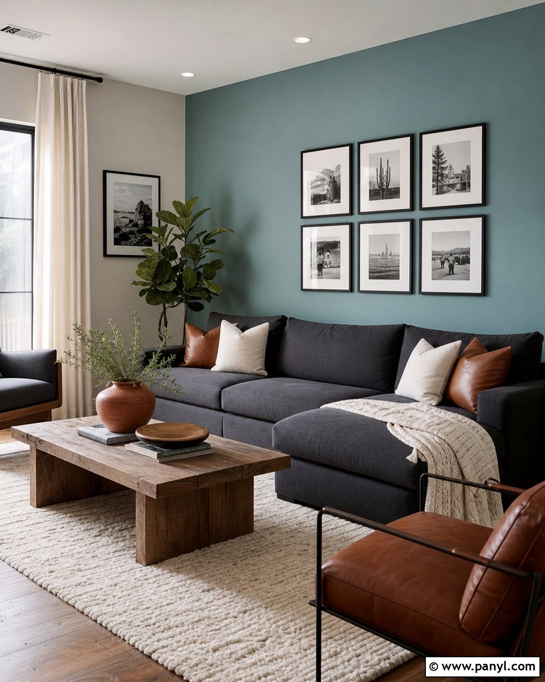 Turquoise and Gray Accent Wall - 30 turquoise accent wall ideas