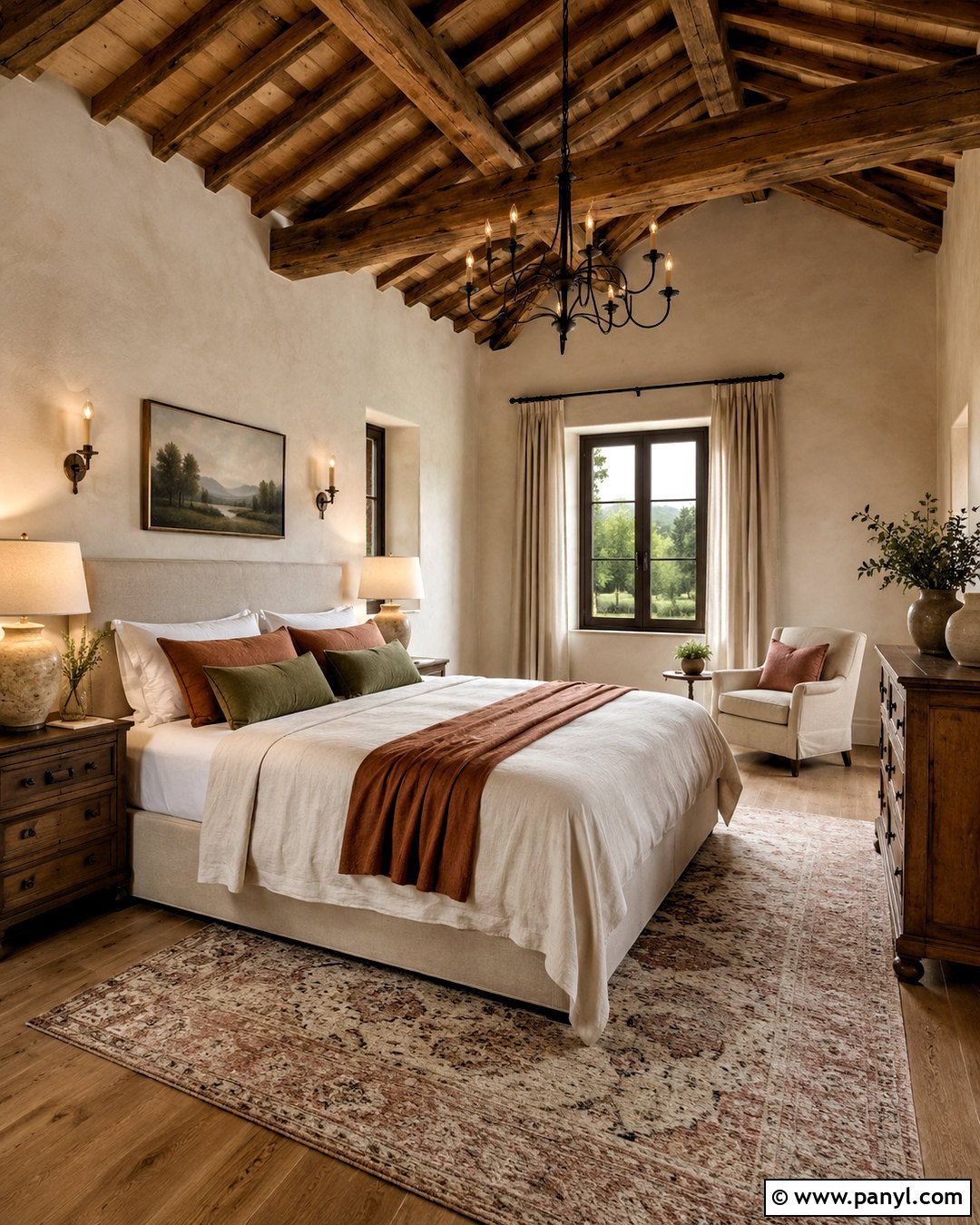 Tuscan Bedroom With Wood Beams - 20 italian interior design tuscan decor ideas