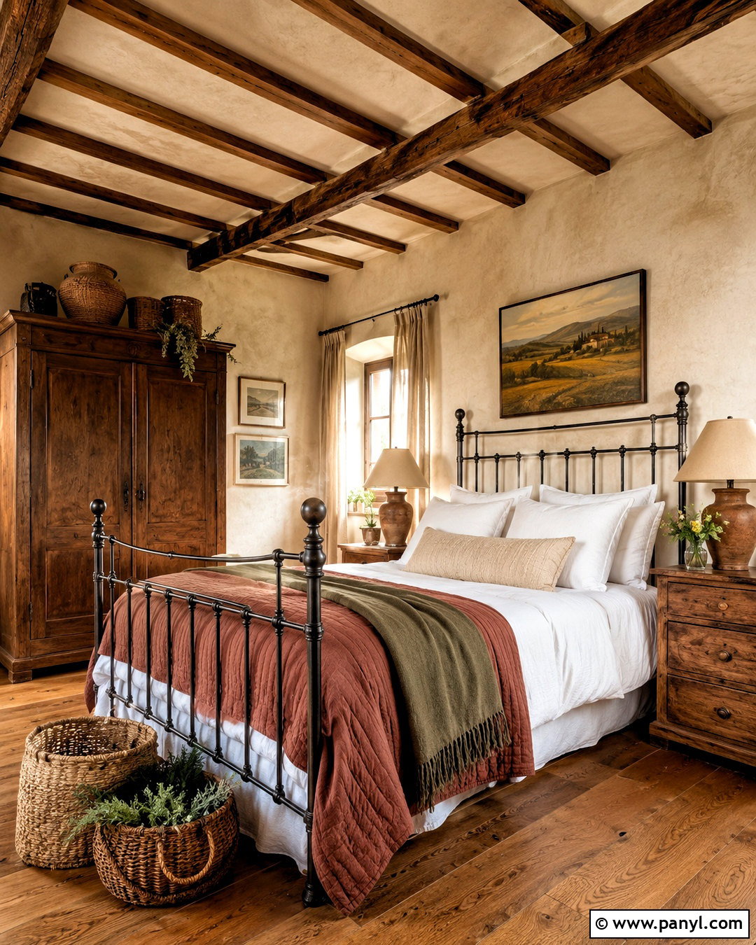 Tuscan Bedroom With Wrought Iron Bed - 20 italian interior design tuscan decor ideas