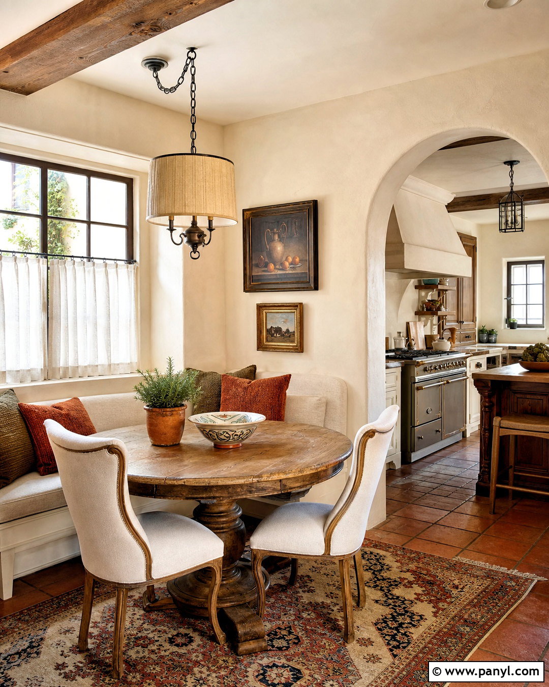 Tuscan Breakfast Nook - 20 tuscan decor ideas