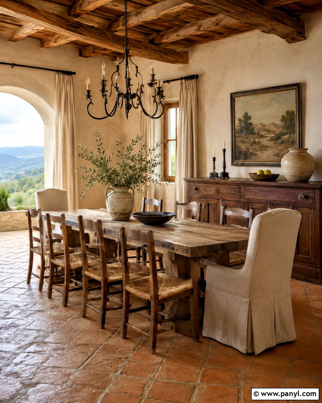 Tuscan Dining Room With Farmhouse Table - 20 italian interior design tuscan decor ideas