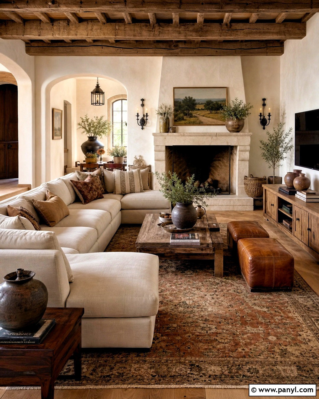 Tuscan Family Room - 20 tuscany interior design ideas