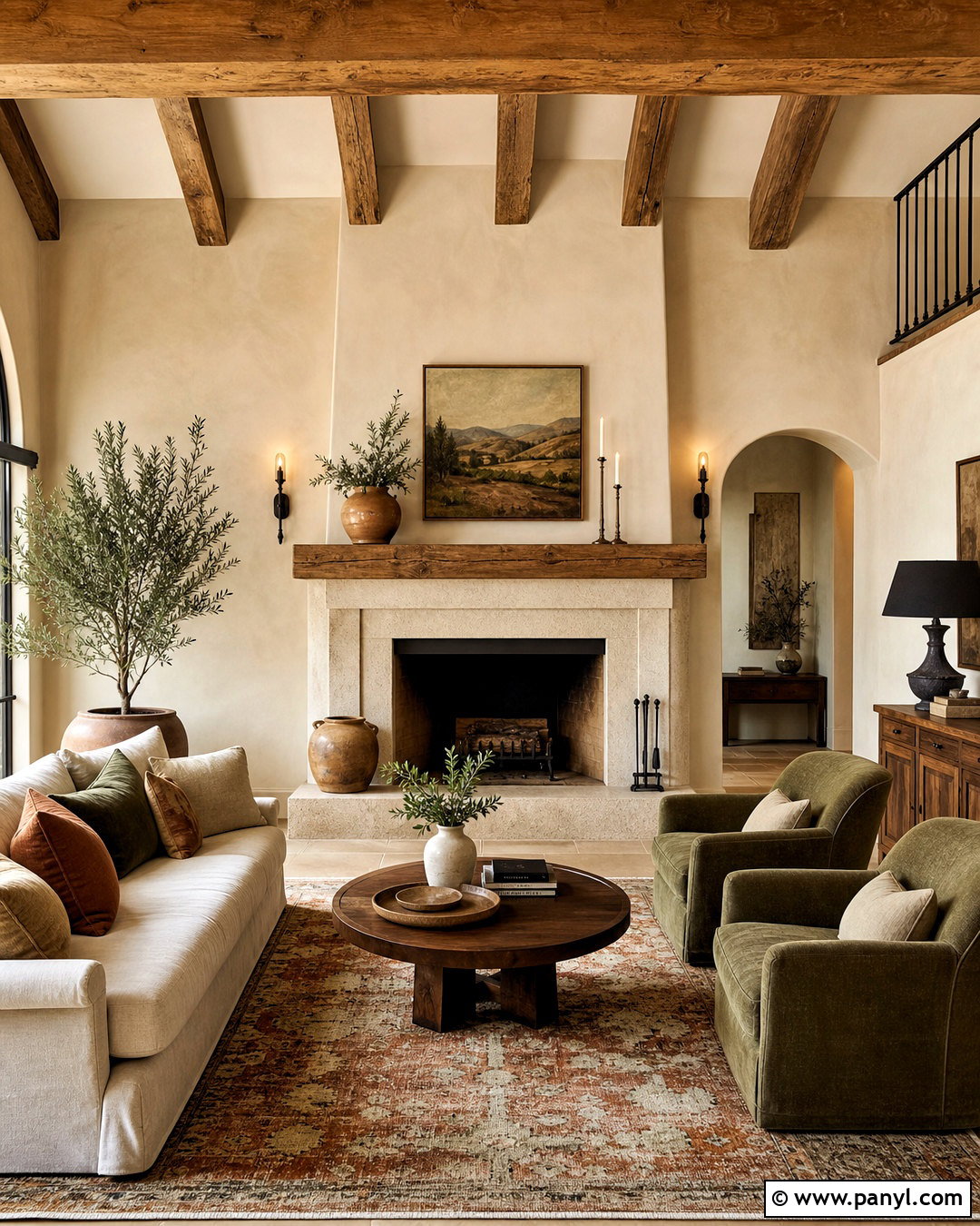 Tuscan Fireplace Room - 20 tuscan style homes interior ideas