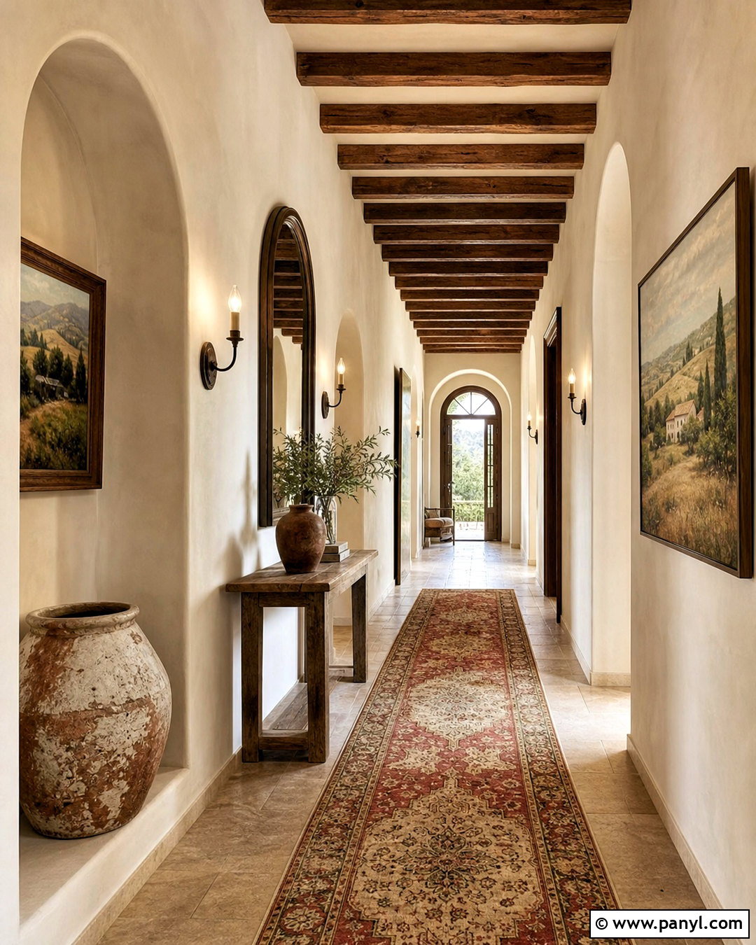 Tuscan Hallway - 20 tuscan style homes interior ideas