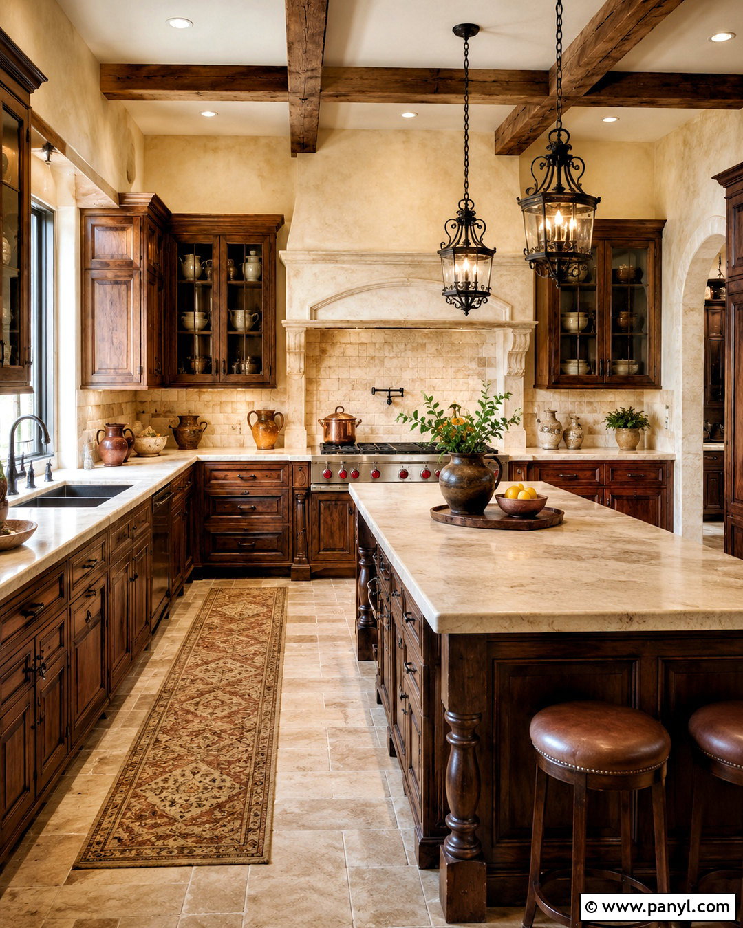 Tuscan Kitchen With Dark Wood Cabinets - 20 italian interior design tuscan decor ideas